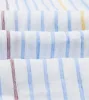 Blue, White and Yellow Stripe Linen Long Point Collar Shirt sold by Drake's London