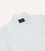 White Linen Long Point Collar Popover Shirt sold by Drake's London
