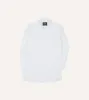 White Linen Long Point Collar Popover Shirt sold by Drake's London