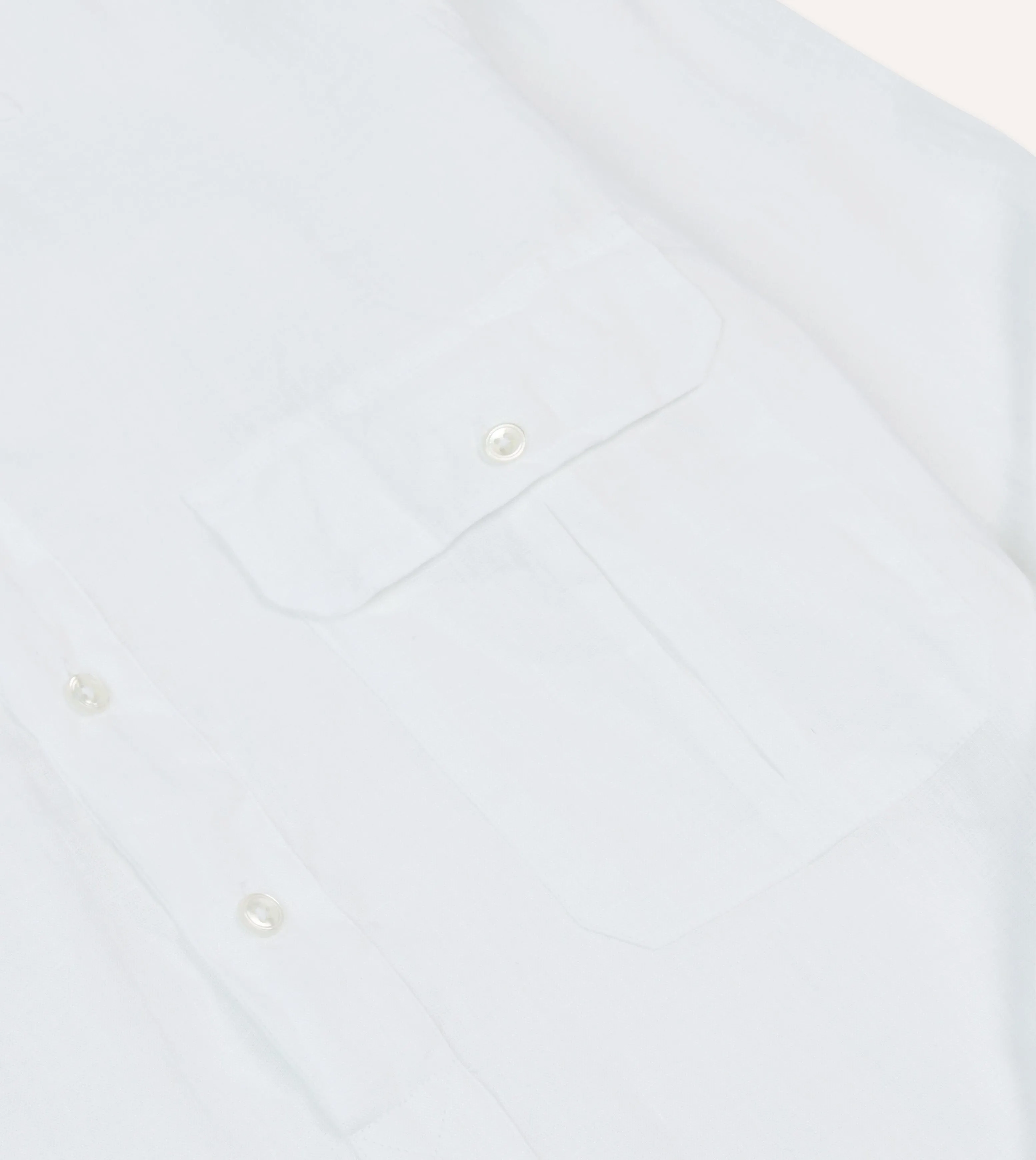 White Linen Long Point Collar Popover Shirt sold by Drake's London product image thumbnail 4