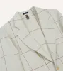 Ecru and Red Windowpane Check Games Blazer Mk. IV sold by Drake's London