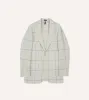 Ecru and Red Windowpane Check Games Blazer Mk. IV sold by Drake's London