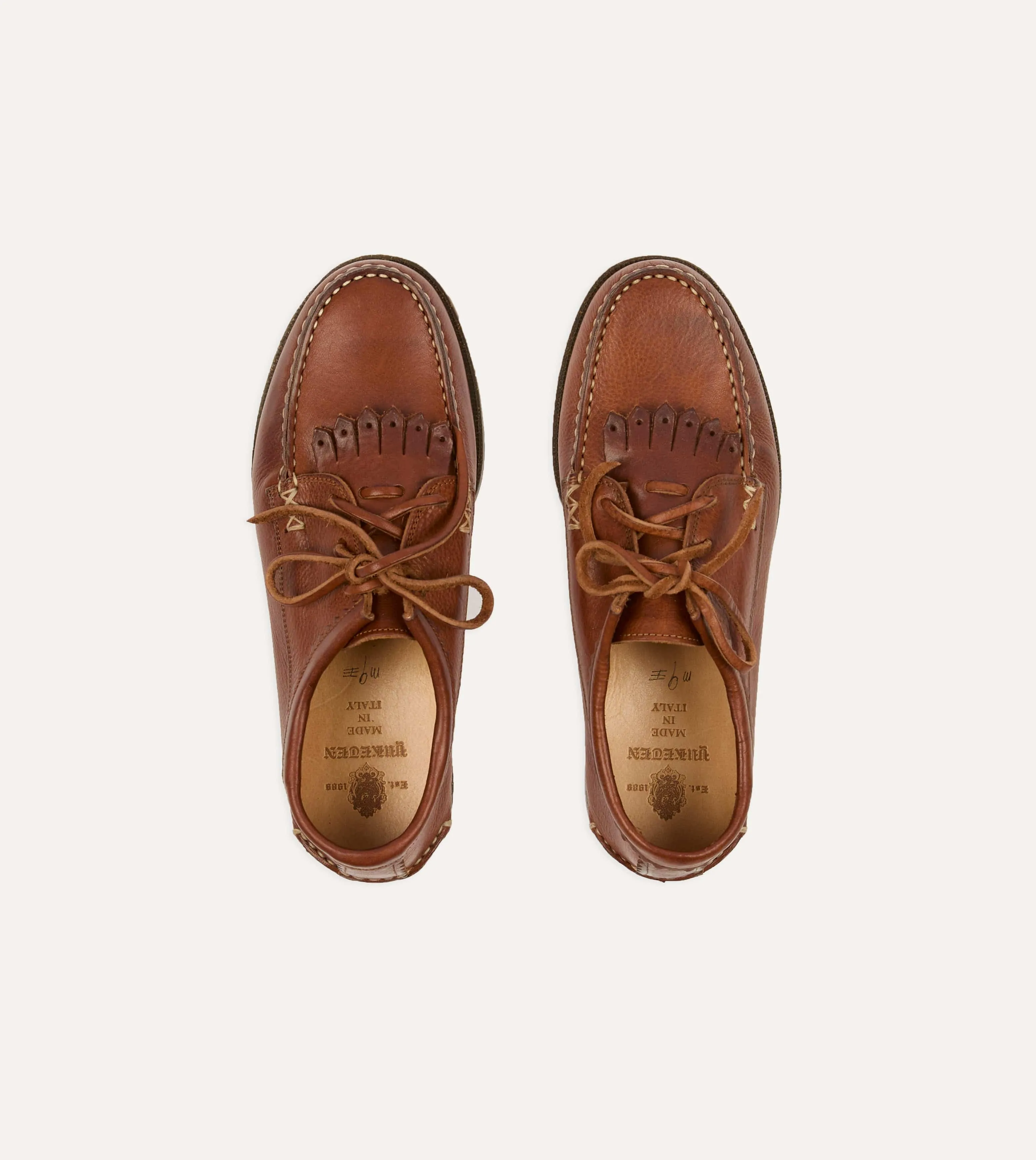 Yuketen Cognac Italian Blucher with Camp Sole sold by Drake's London product image thumbnail 4