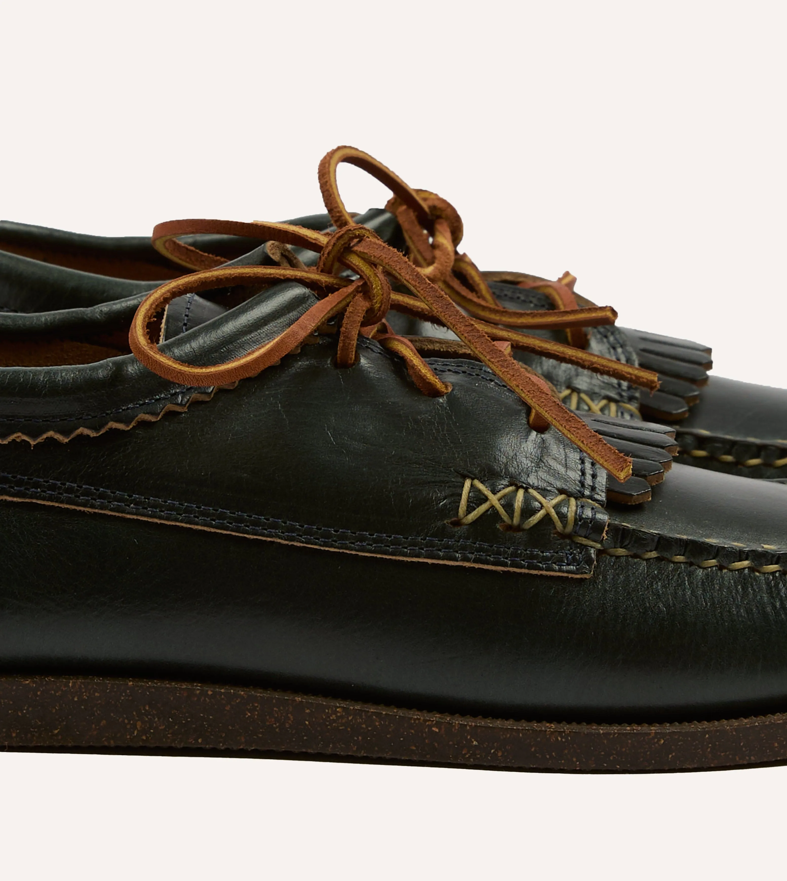 Yuketen Navy Kiltie Blucher with Camp Sole sold by Drake's London product image thumbnail 3