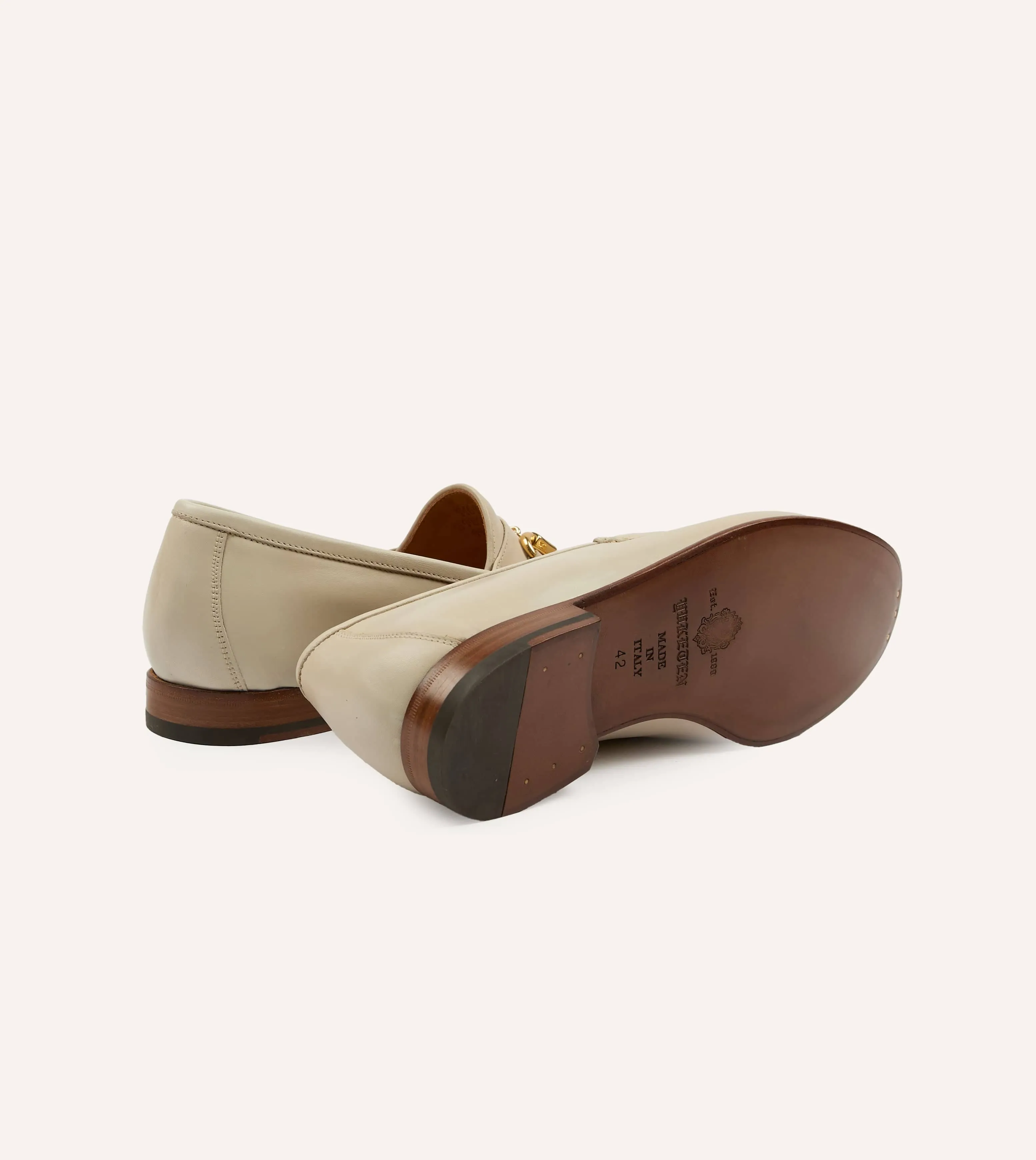 Yuketen Moc Ischia Ivory Leather Bit Loafer sold by Drake's London product image thumbnail 2