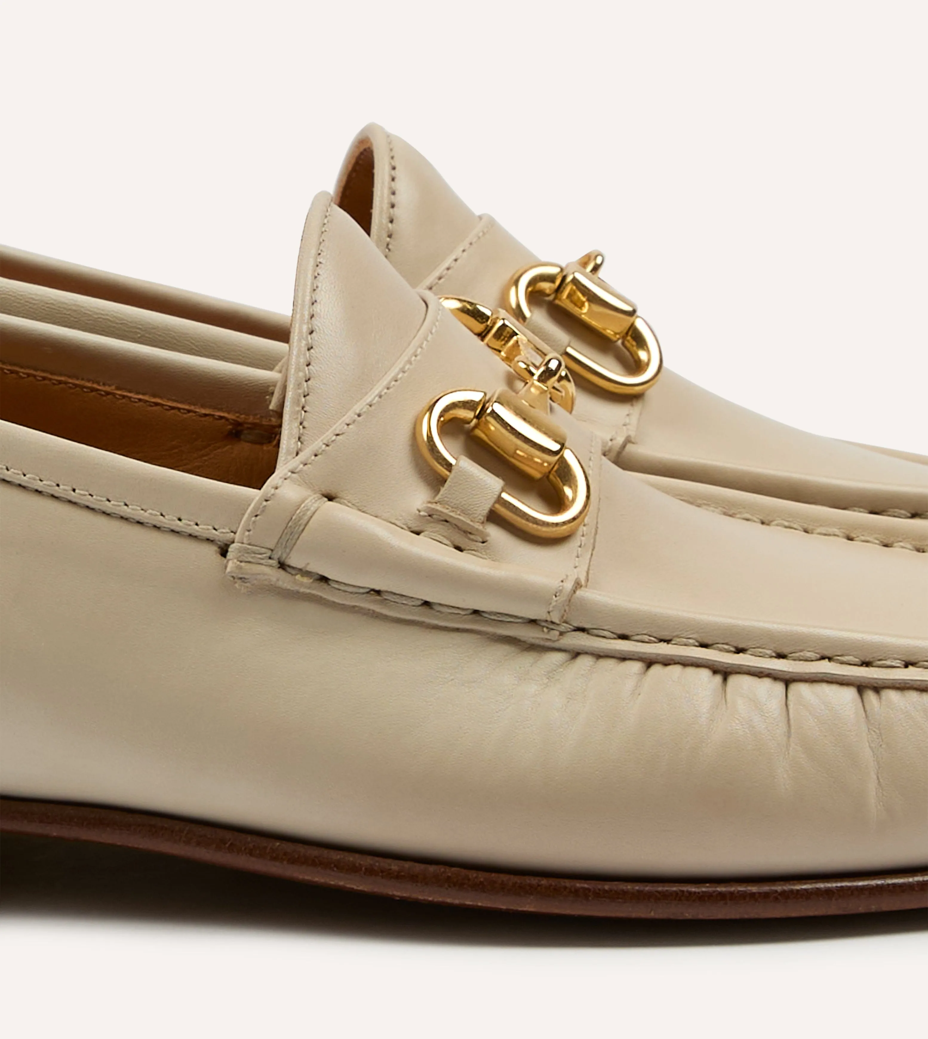 Yuketen Moc Ischia Ivory Leather Bit Loafer sold by Drake's London product image thumbnail 3