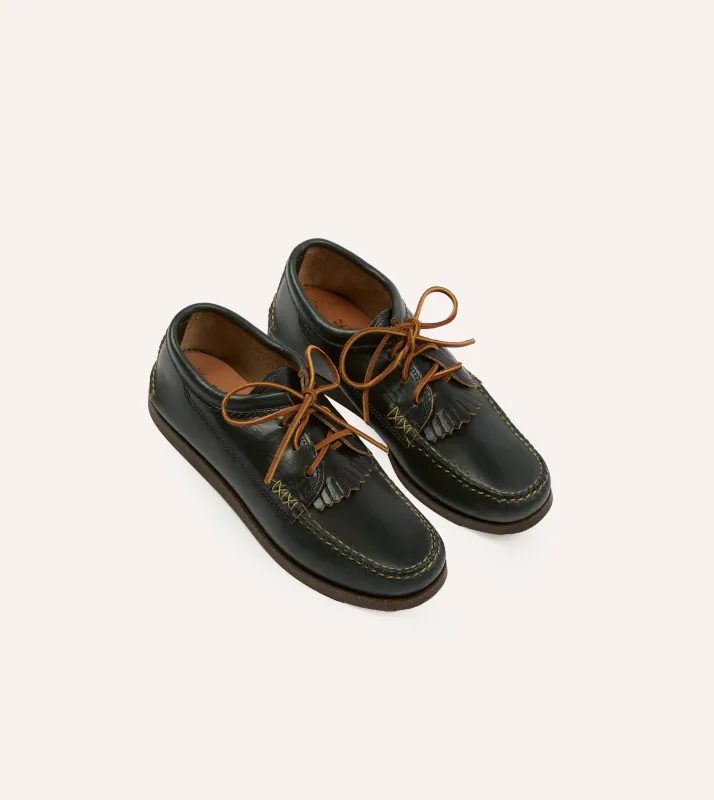 Yuketen Black Two-Piece Oxford with Camp Sole sold by Drake's London