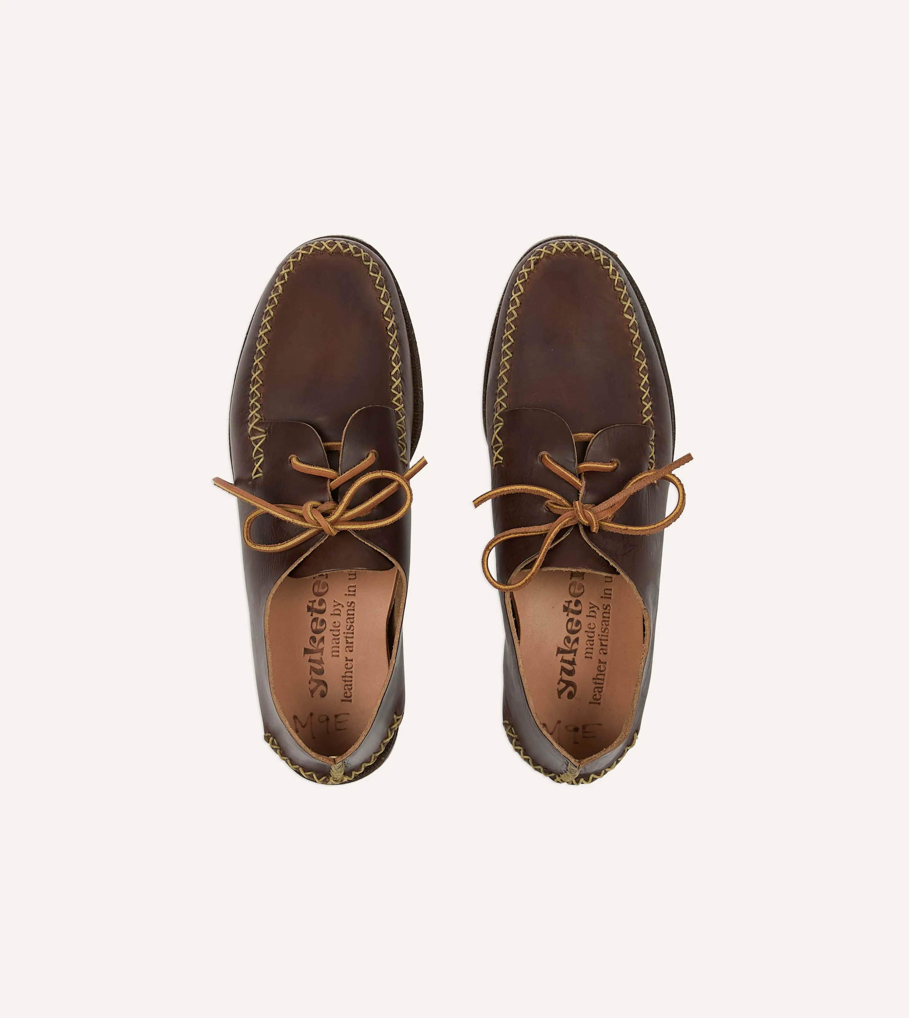 Yuketen Brown Two-Piece Oxford with Camp Sole sold by Drake's London product image thumbnail 4