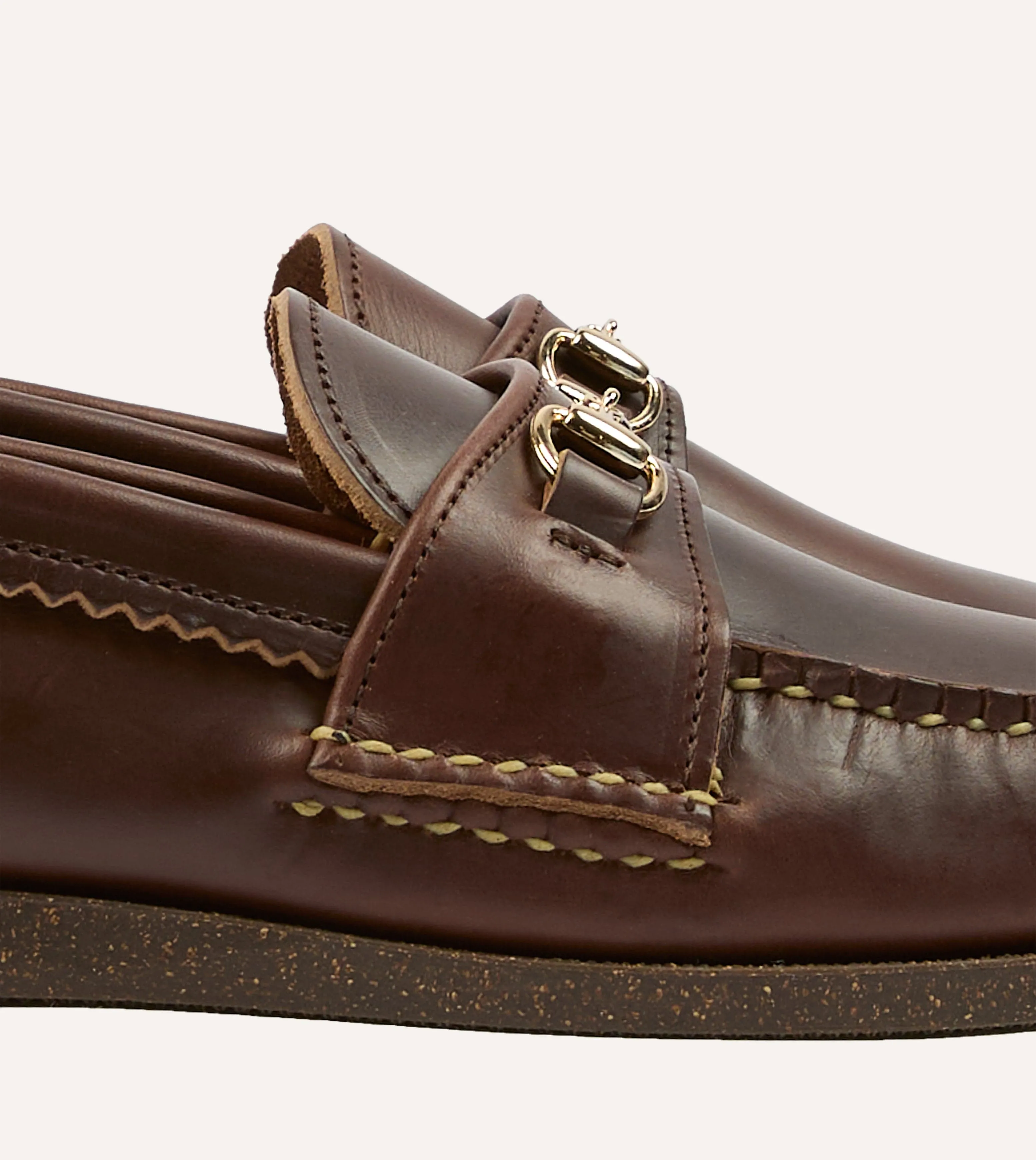 Yuketen Brown Leather Bit Loafer with Camp Sole sold by Drake's London product image thumbnail 3