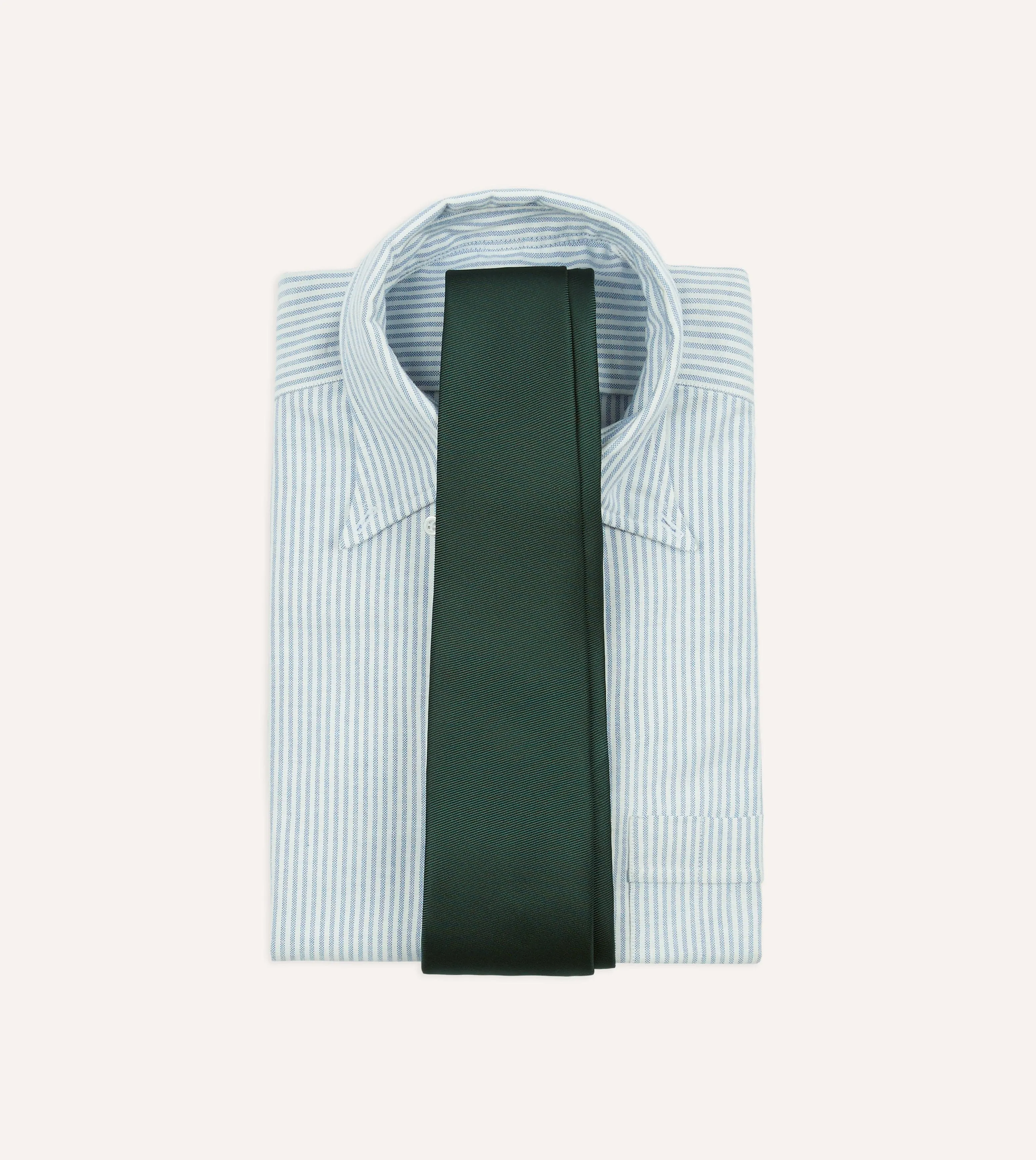 Bottle Green 50oz Silk Twill Tipped Tie sold by Drake's London product image thumbnail 3