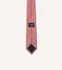 Red and Ecru Herringbone Linen Silk Tipped Tie sold by Drake's London