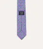 Purple Jumbled Tile Print Silk Self Tipped Tie sold by Drake's London