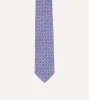 Purple Jumbled Tile Print Silk Self Tipped Tie sold by Drake's London