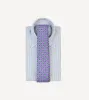 Purple Jumbled Tile Print Silk Self Tipped Tie sold by Drake's London