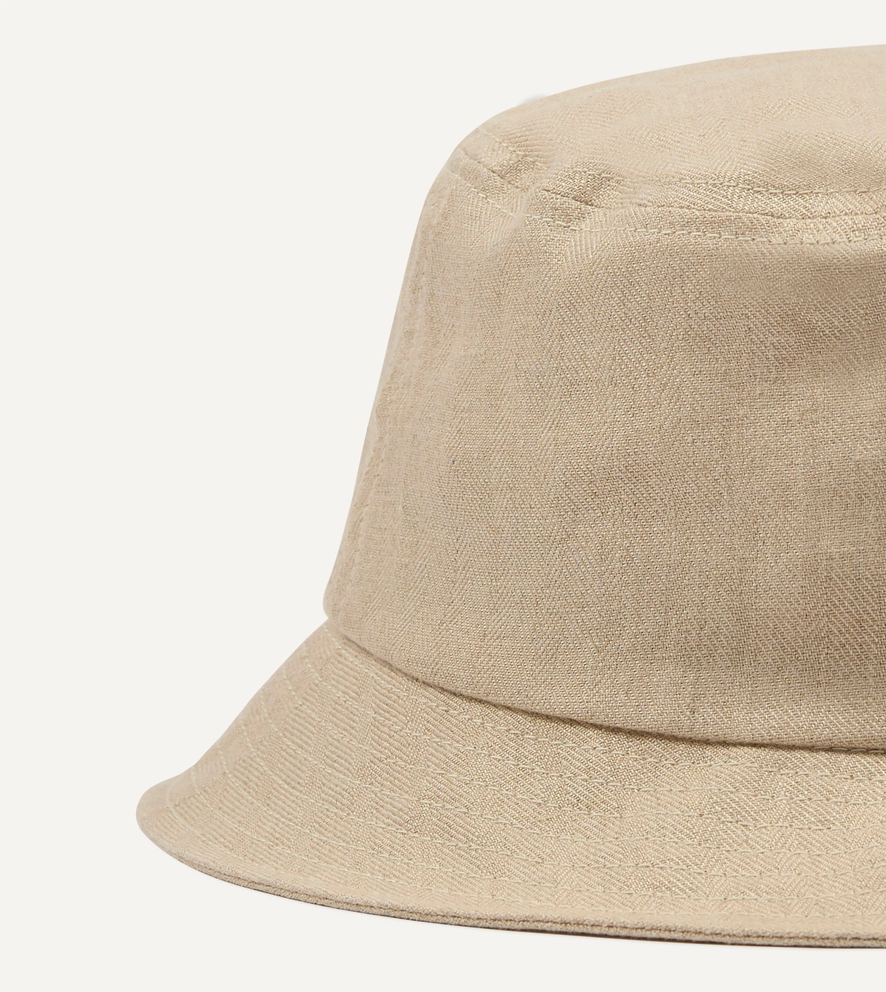Câbleami Ecru Herringbone Linen Bucket Hat sold by Drake's London product image thumbnail 2
