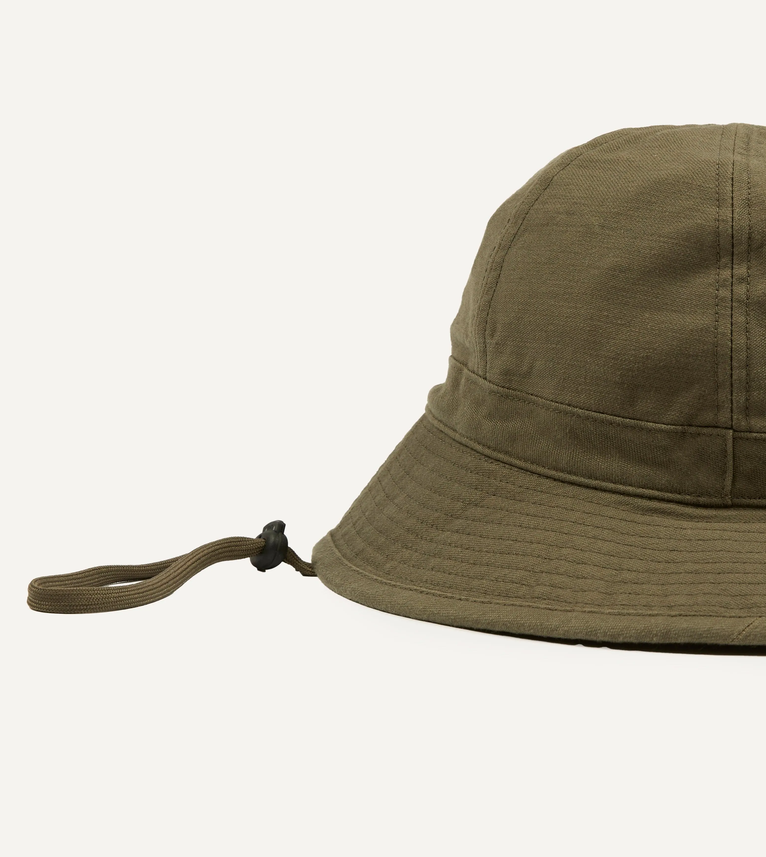 Câbleami Olive Baker Back Satin Cotton Metro Hat sold by Drake's London product image thumbnail 2