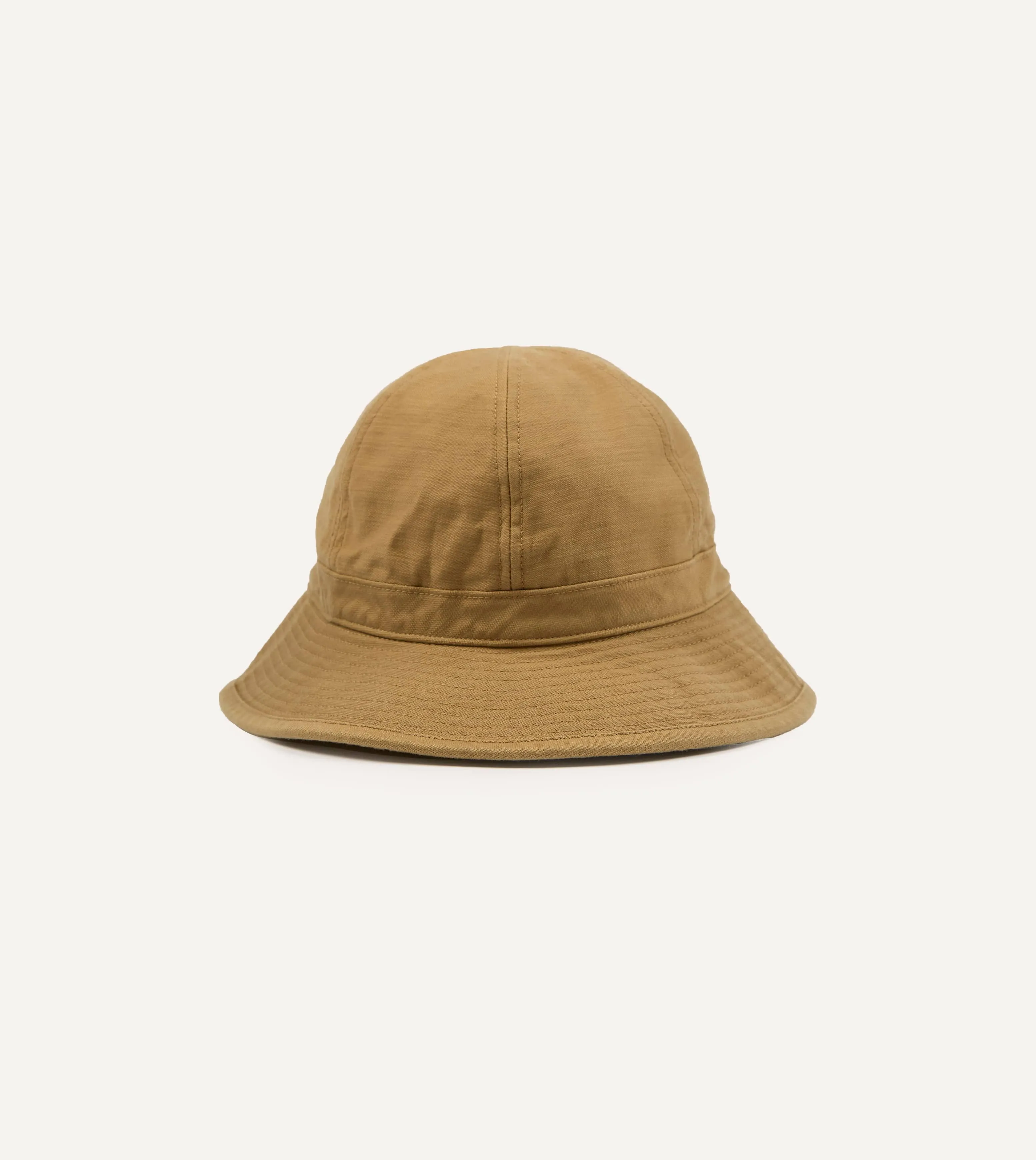 Câbleami Tan Baker Back Satin Cotton Metro Hat sold by Drake's London