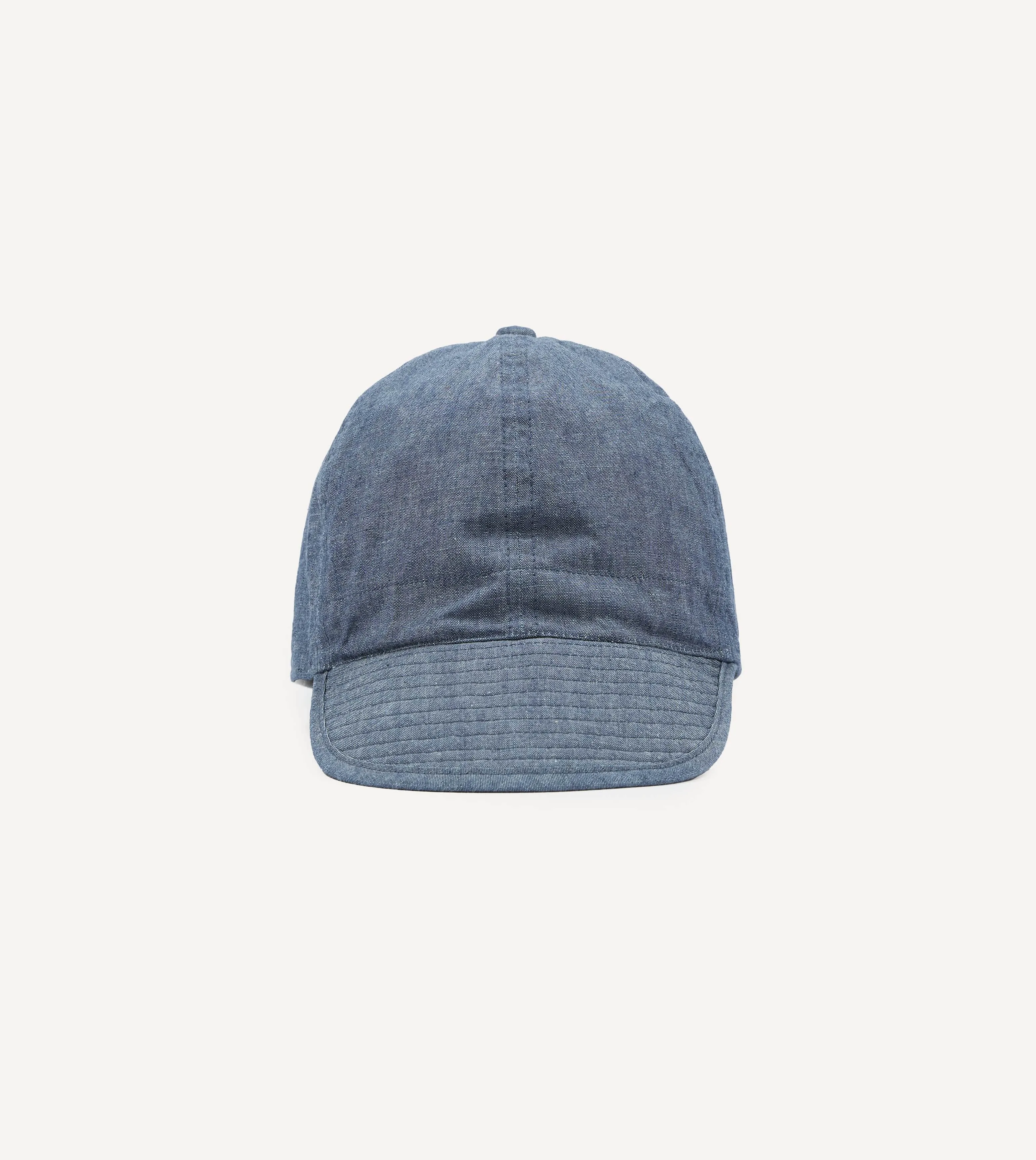Câbleami Indigo 6oz Chambray Cotton Army Cap sold by Drake's London