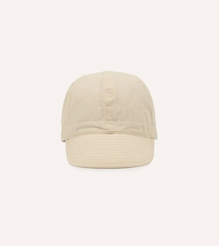 Câbleami Ecru 6oz Chambray Cotton Army Cap sold by Drake's London