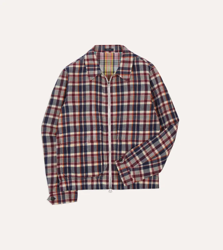 Waxed Madras Cotton Tennis Blouson Jacket sold by Drake's London