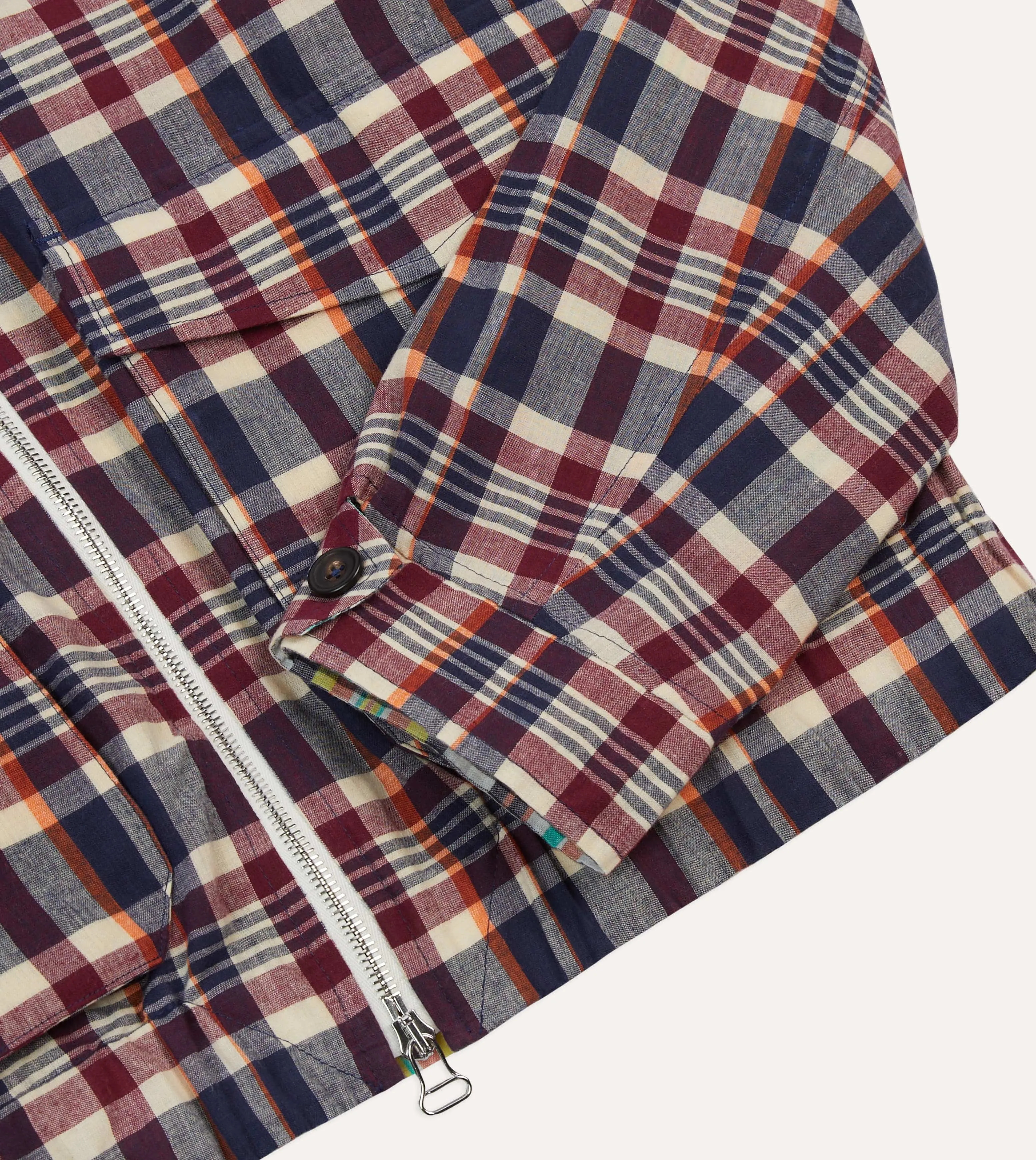 Waxed Madras Cotton Tennis Blouson Jacket sold by Drake's London product image thumbnail 4