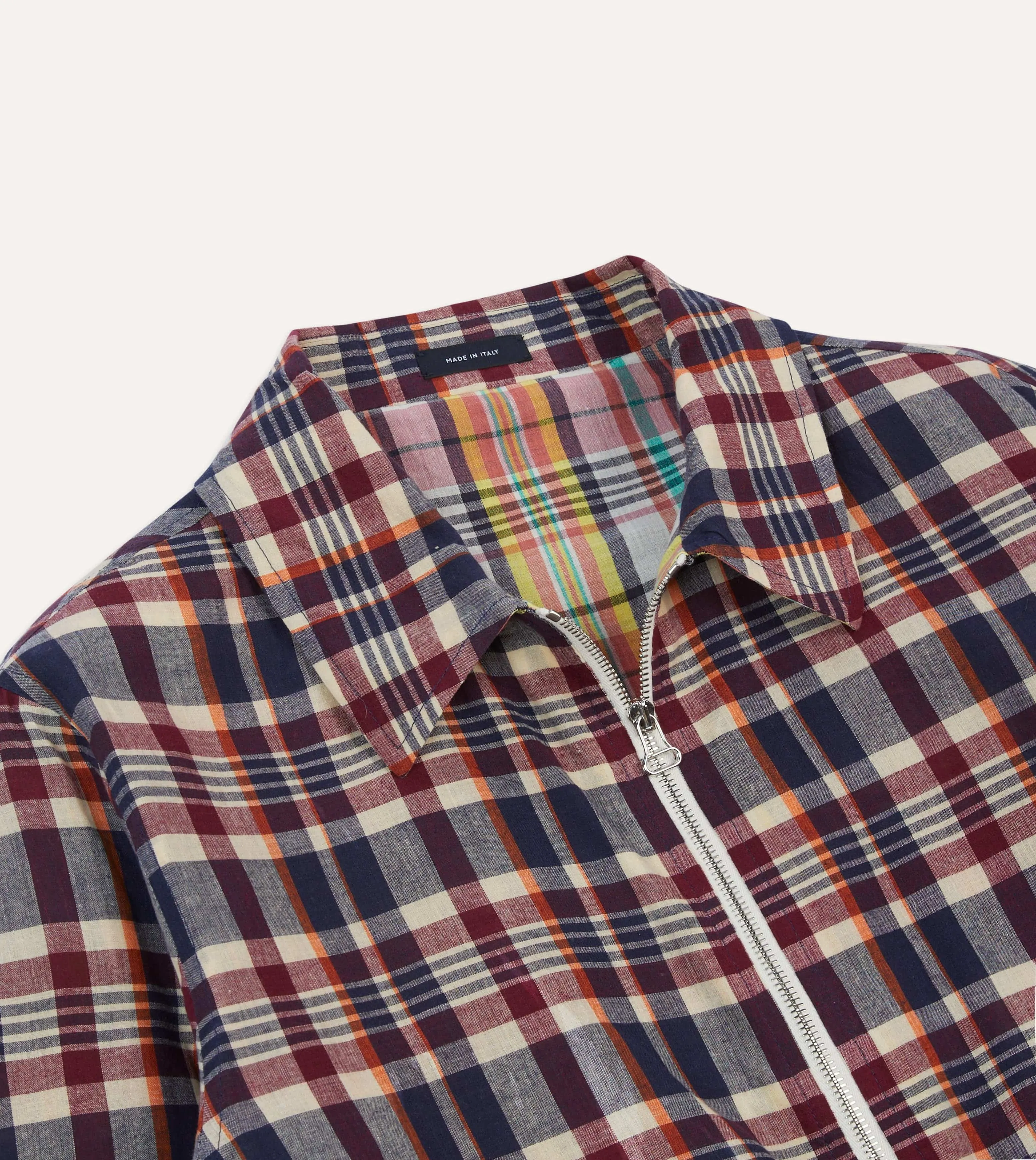 Waxed Madras Cotton Tennis Blouson Jacket sold by Drake's London product image thumbnail 3