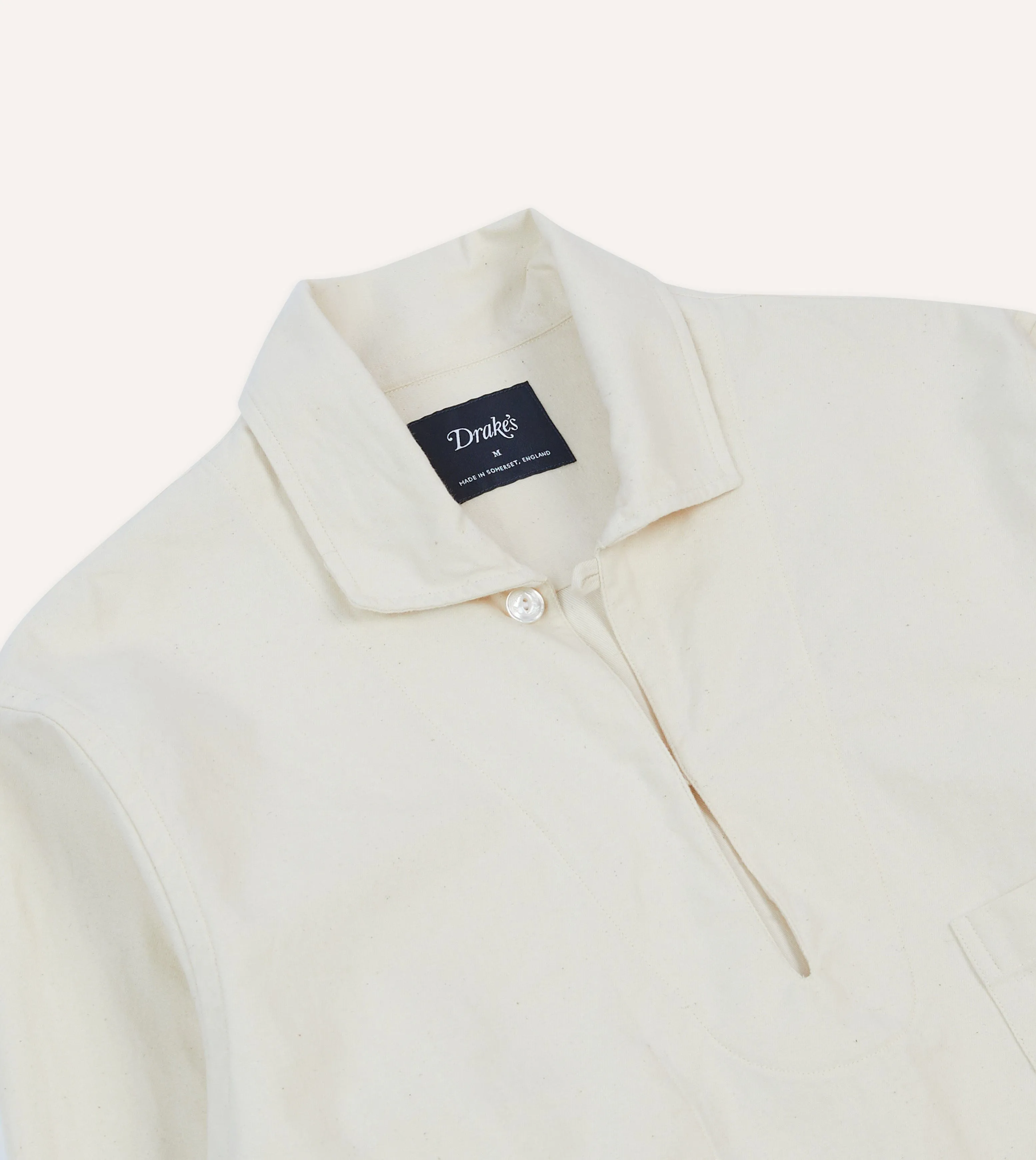 Ecru Cotton Twill Smock sold by Drake's London product image thumbnail 3