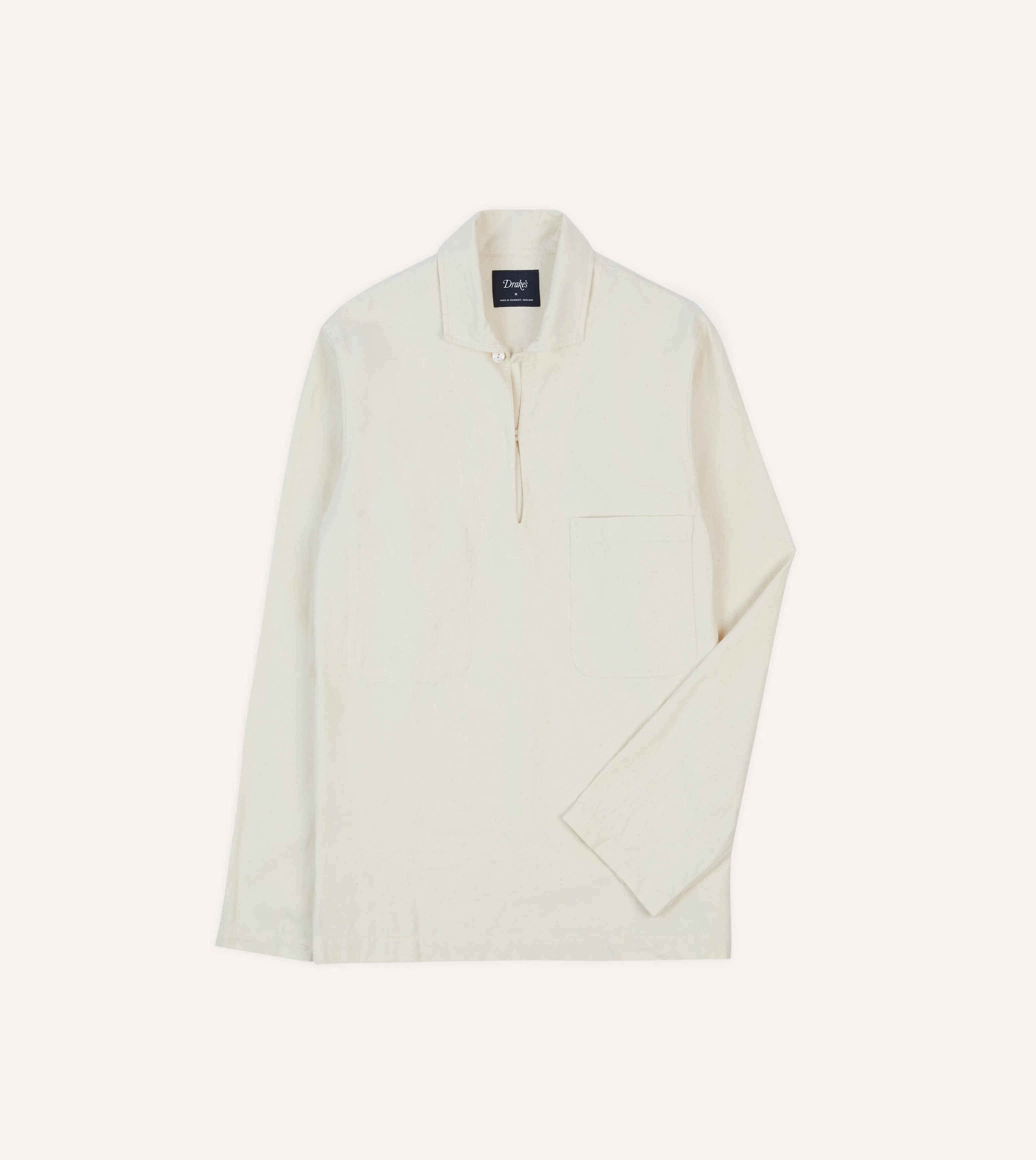 Ecru Cotton Twill Smock sold by Drake's London