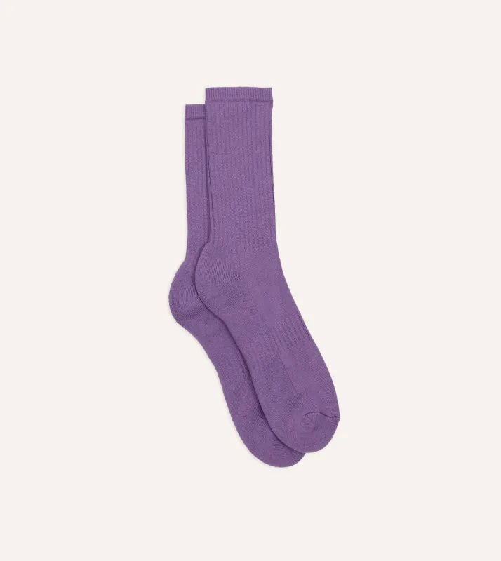 Purple Cotton Sports Socks sold by Drake's London