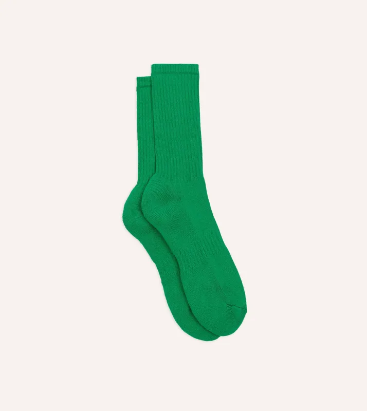 Green Cotton Sports Socks sold by Drake's London
