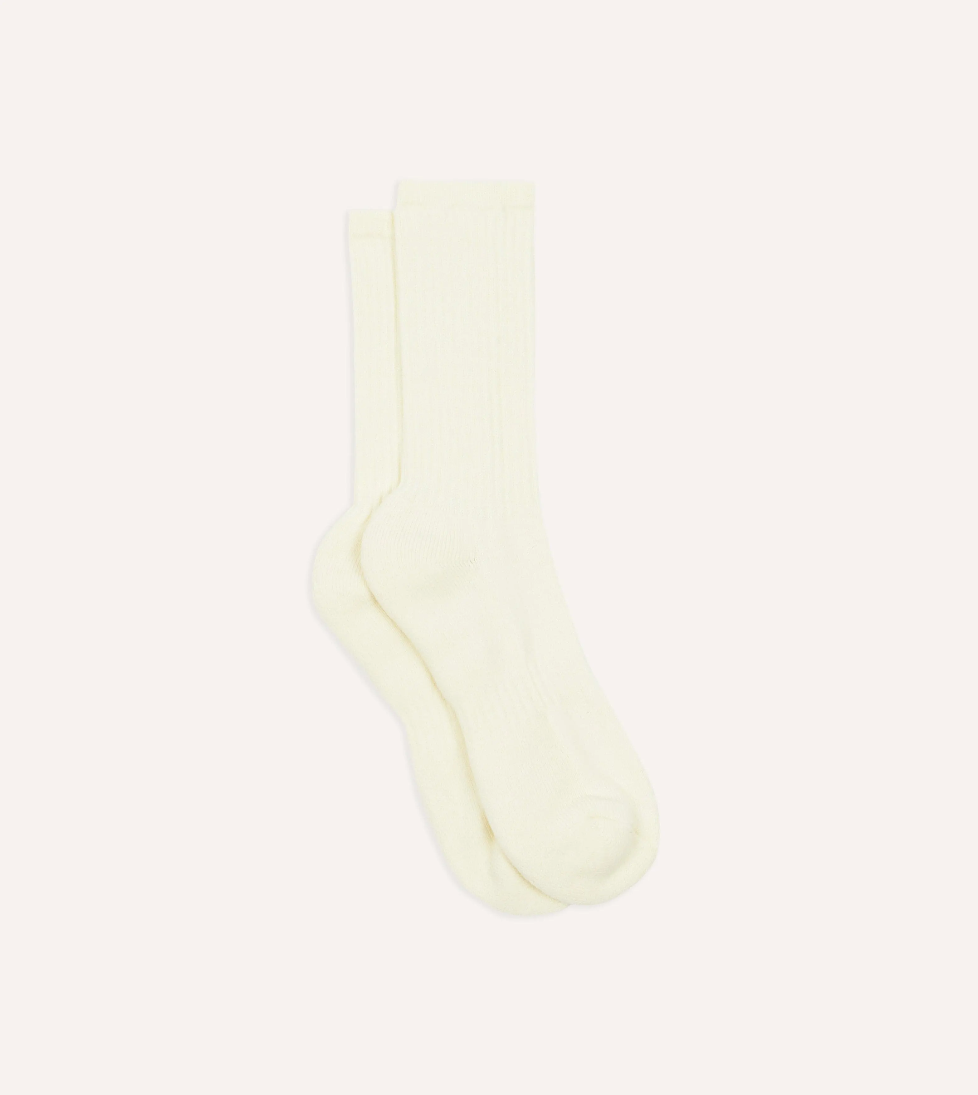 Ecru Cotton Sports Socks sold by Drake's London