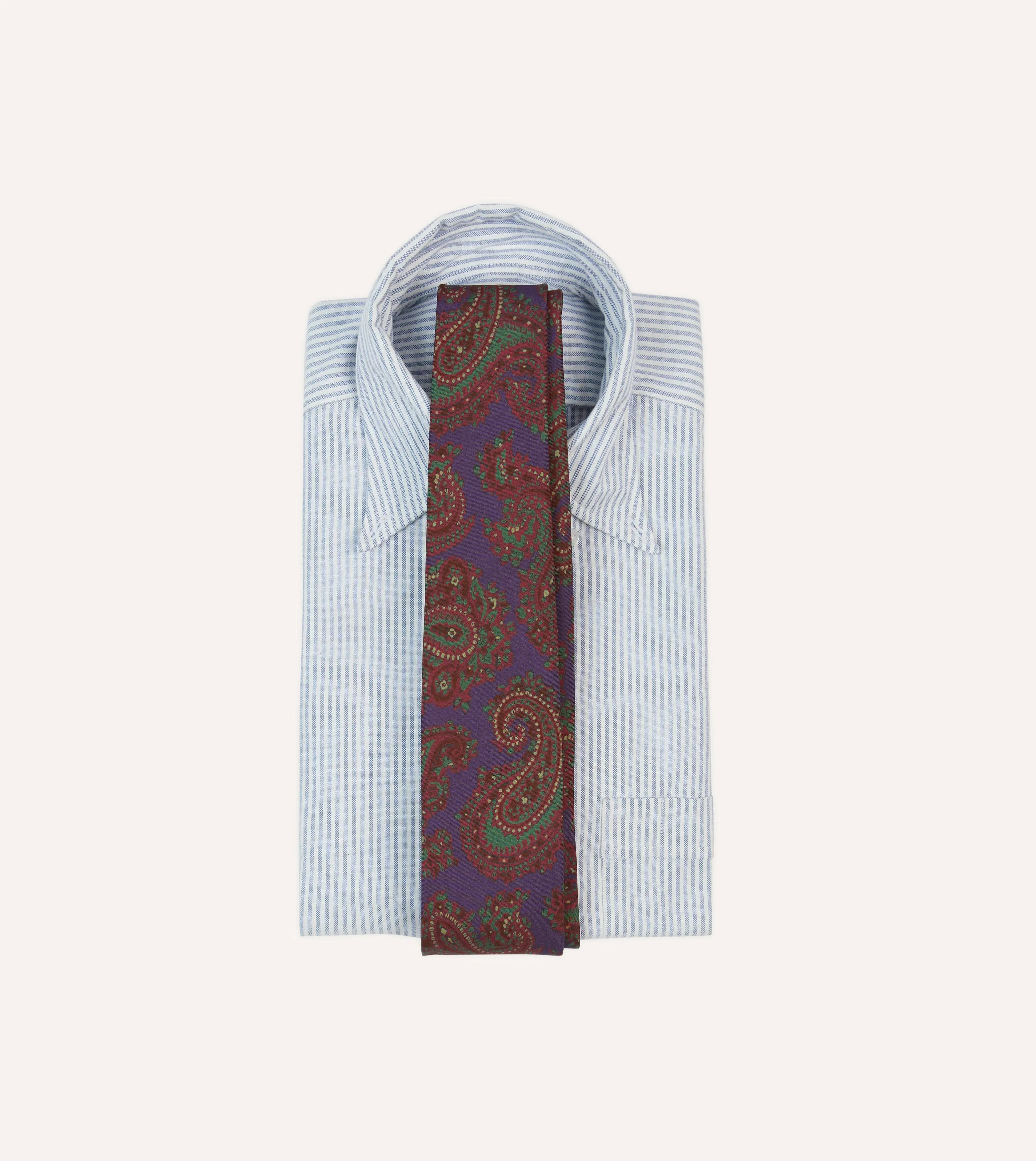 Purple Large Paisley Print Madder Silk Self-Tipped Tie sold by Drake's London product image thumbnail 2