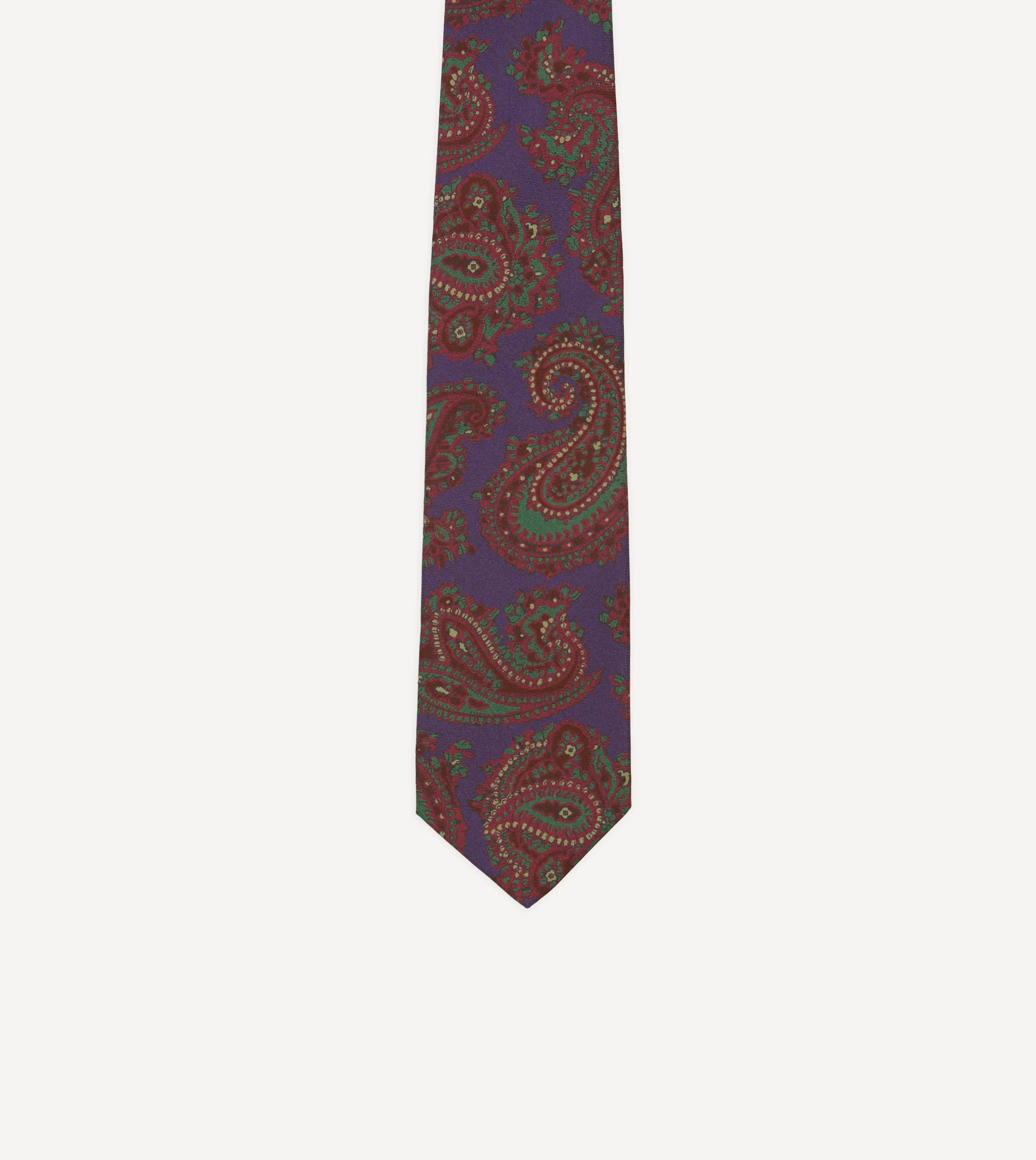 Purple Large Paisley Print Madder Silk Self-Tipped Tie sold by Drake's London product image thumbnail 3