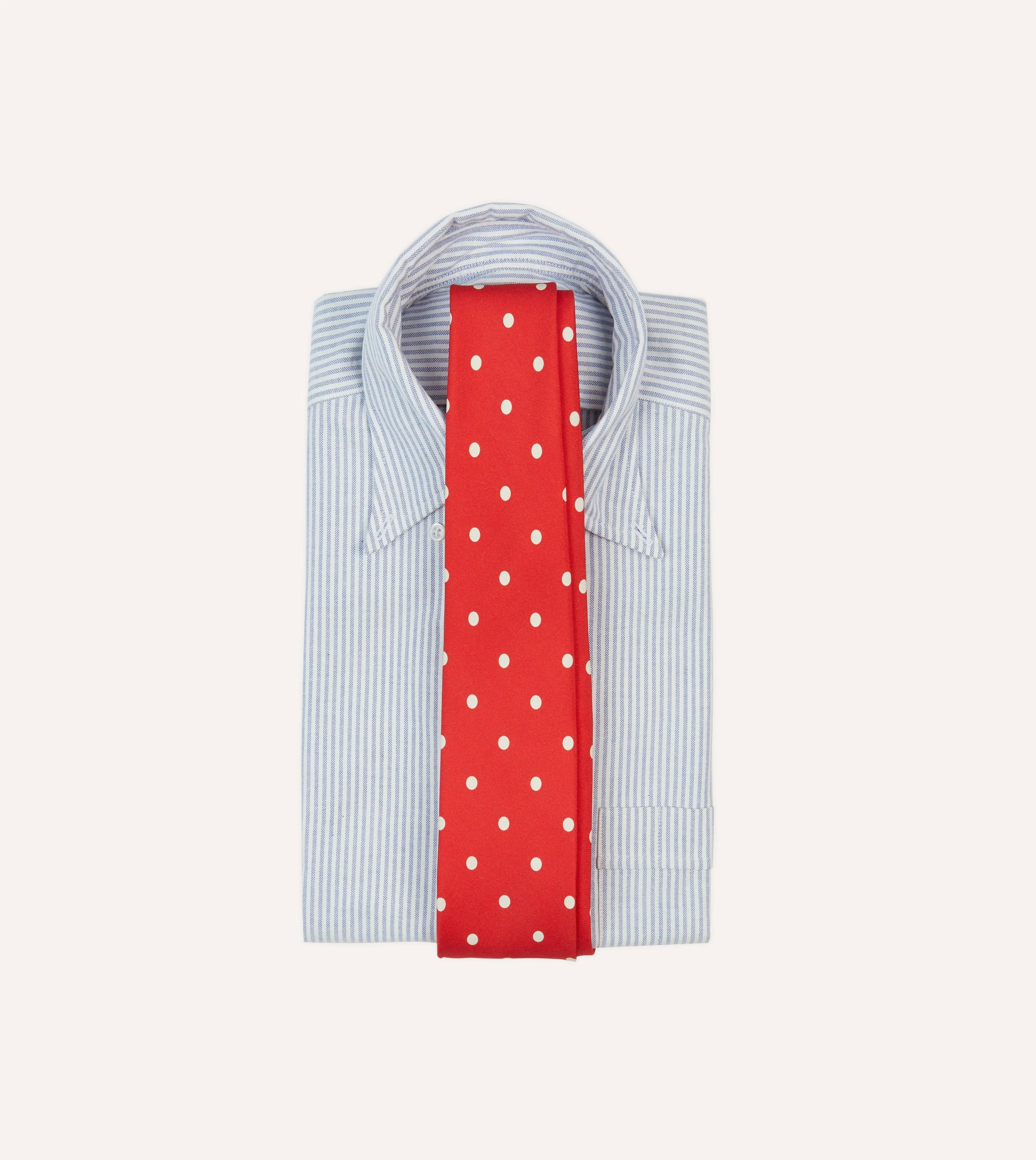 Red Large Spot Silk Self-Tipped Tie sold by Drake's London product image thumbnail 2
