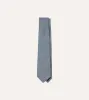 Navy and Ecru Herringbone Linen Silk Tipped Tie sold by Drake's London