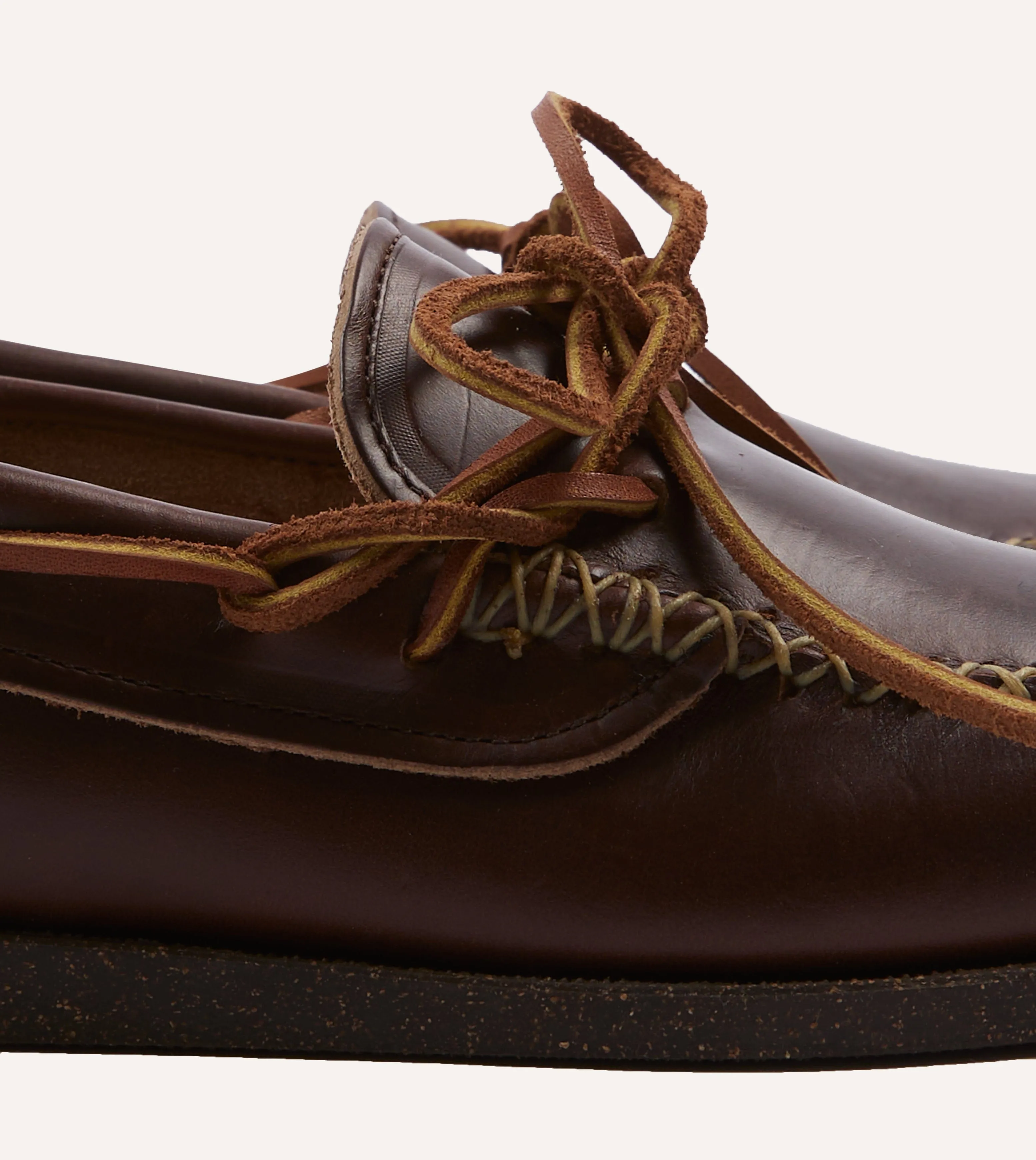 Yuketen Brown Leather Canoe Moc sold by Drake's London product image thumbnail 3