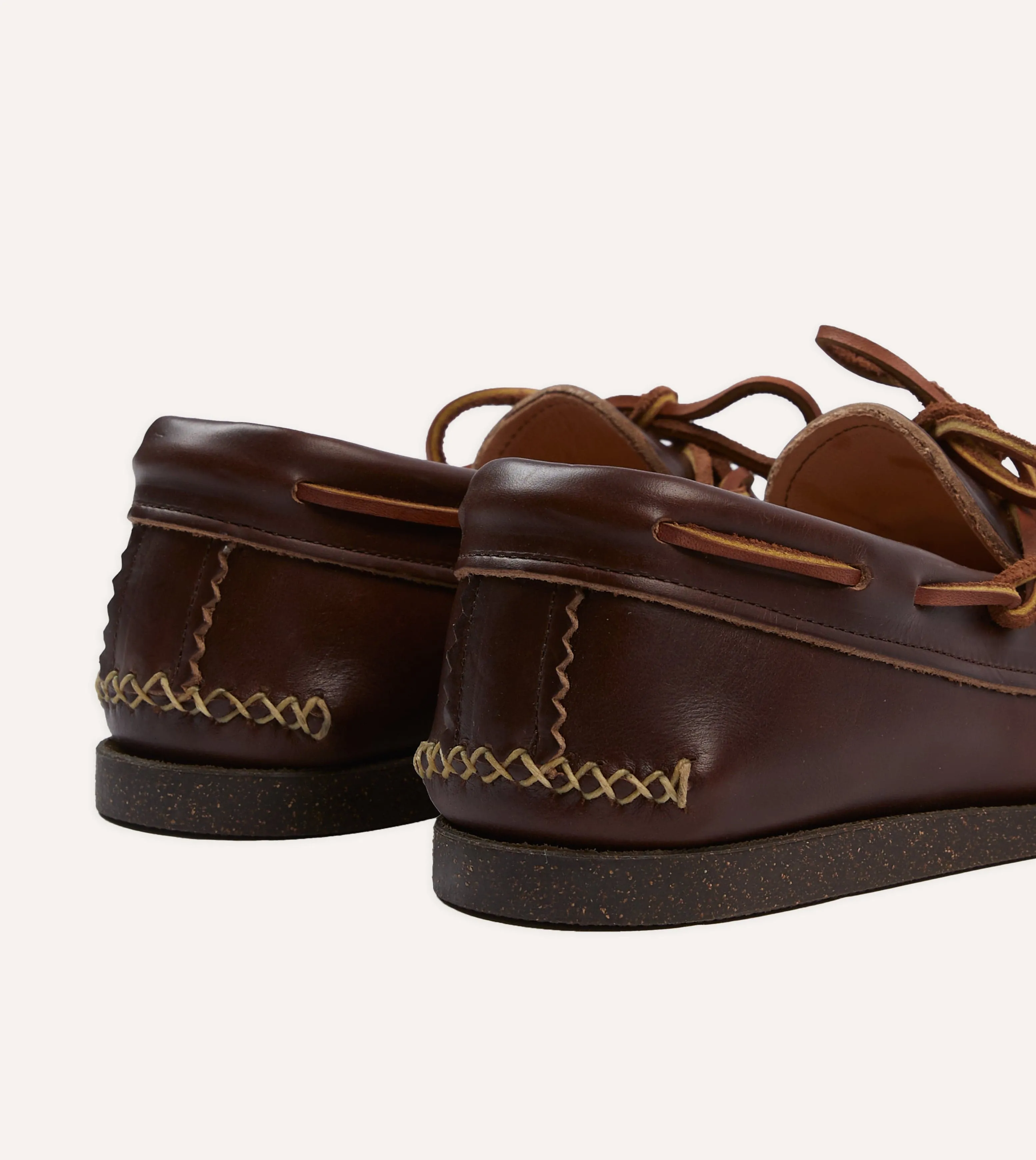 Yuketen Brown Leather Canoe Moc sold by Drake's London product image thumbnail 5
