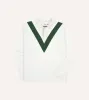 Ecru and Green Chevron Cotton Rugby Shirt sold by Drake's London