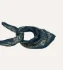 Navy Trad Paisley Print Wool-Silk Bandana sold by Drake's London