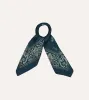 Navy Trad Paisley Print Wool-Silk Bandana sold by Drake's London
