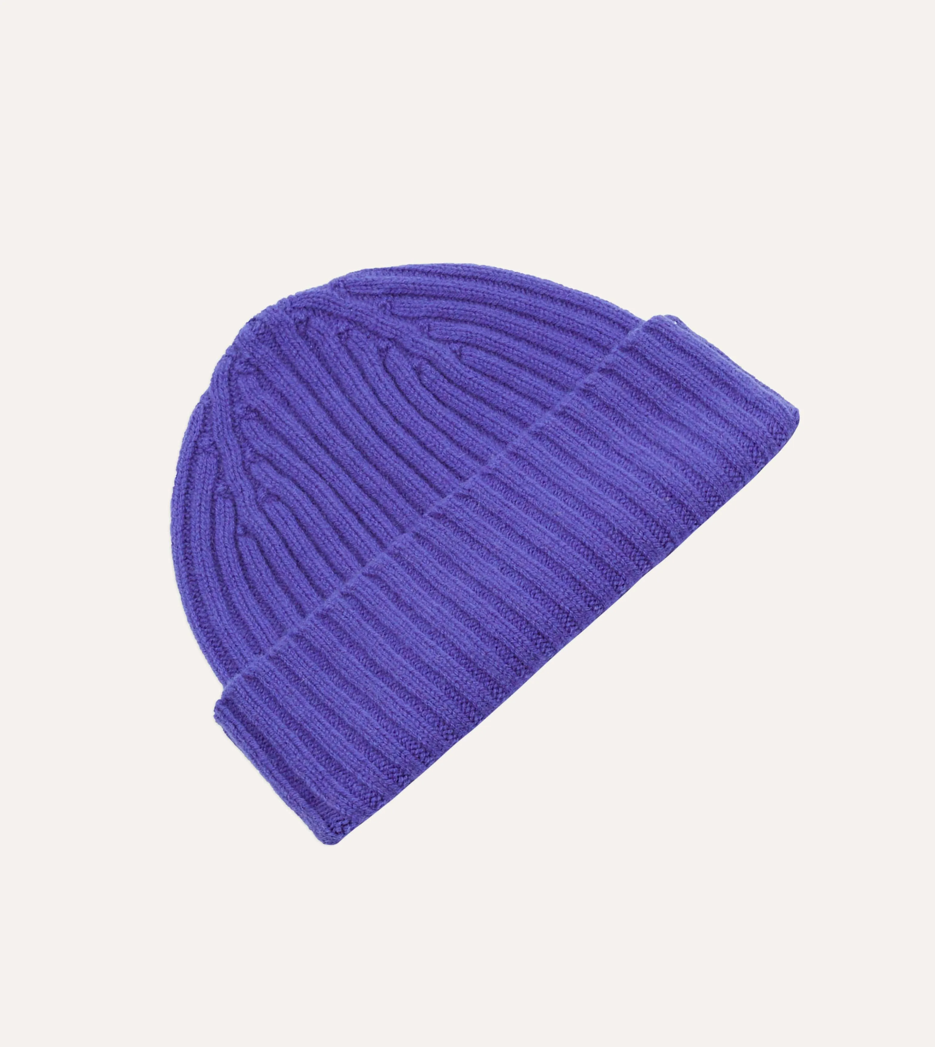 Purple Lambswool Ribbed Knit Cap sold by Drake's London product image thumbnail 4