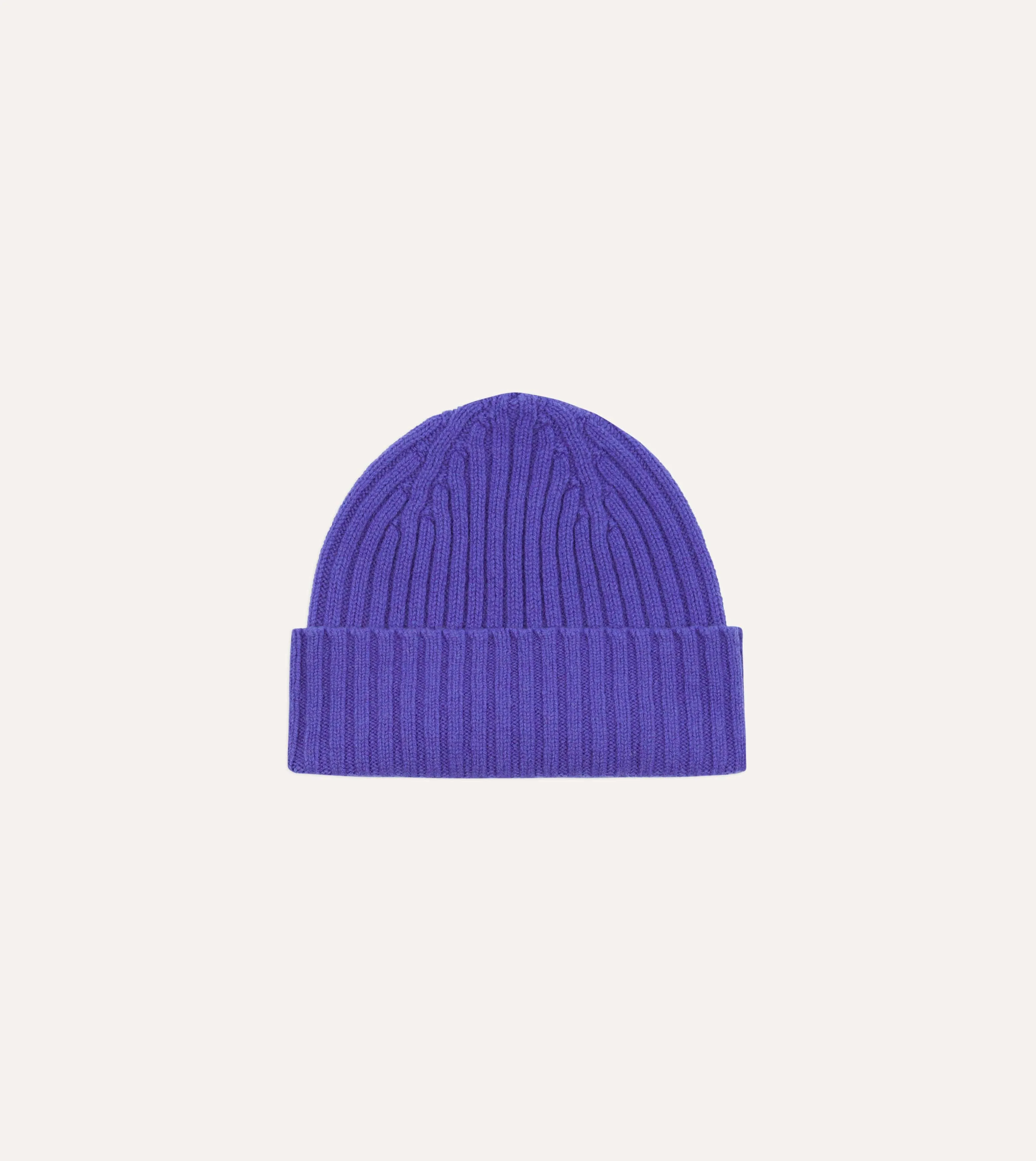 Purple Lambswool Ribbed Knit Cap sold by Drake's London