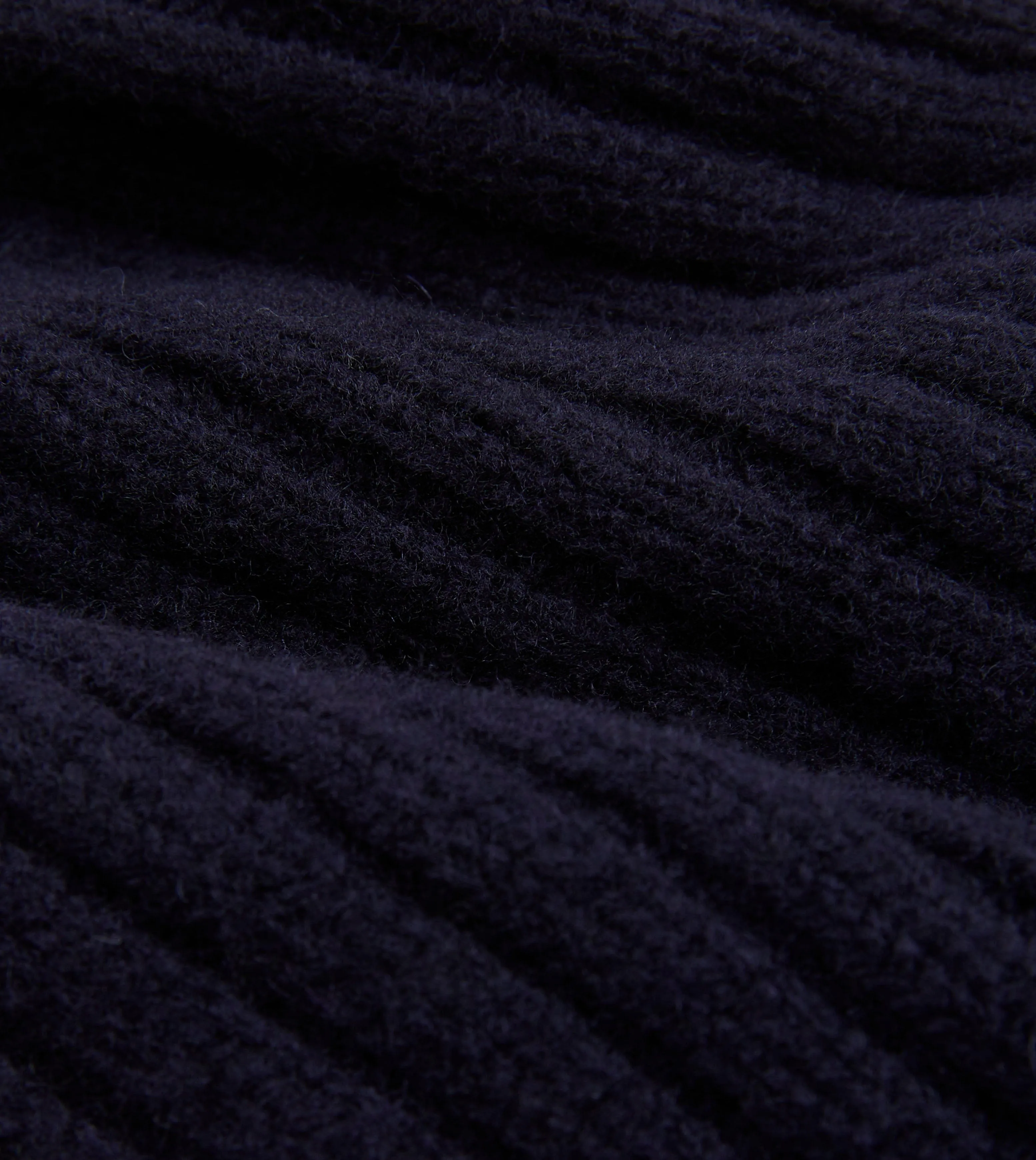 Navy Lambswool Ribbed Knit Cap sold by Drake's London product image thumbnail 2