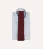 Maroon Fine Woven Grenadine Silk Hand Rolled Tie sold by Drake's London