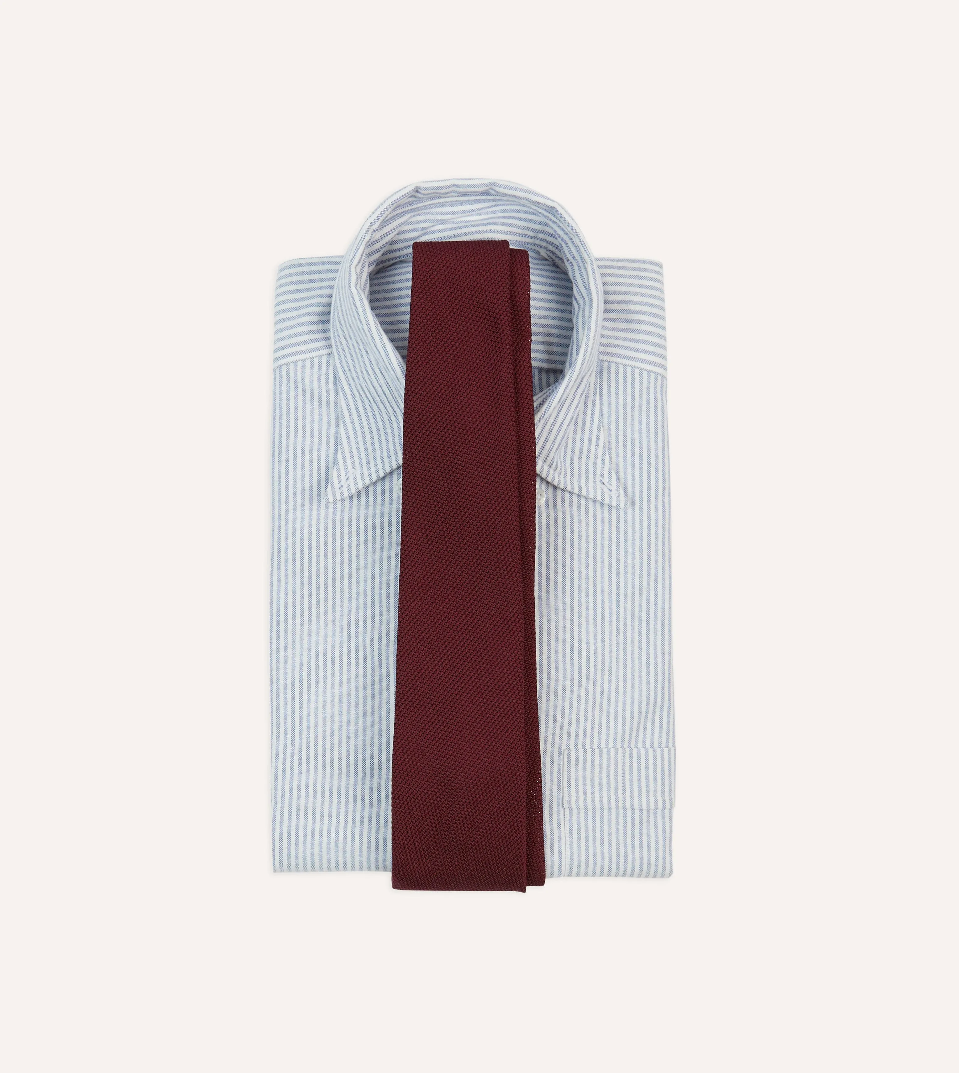 Maroon Fine Woven Grenadine Silk Hand Rolled Tie sold by Drake's London product image thumbnail 2