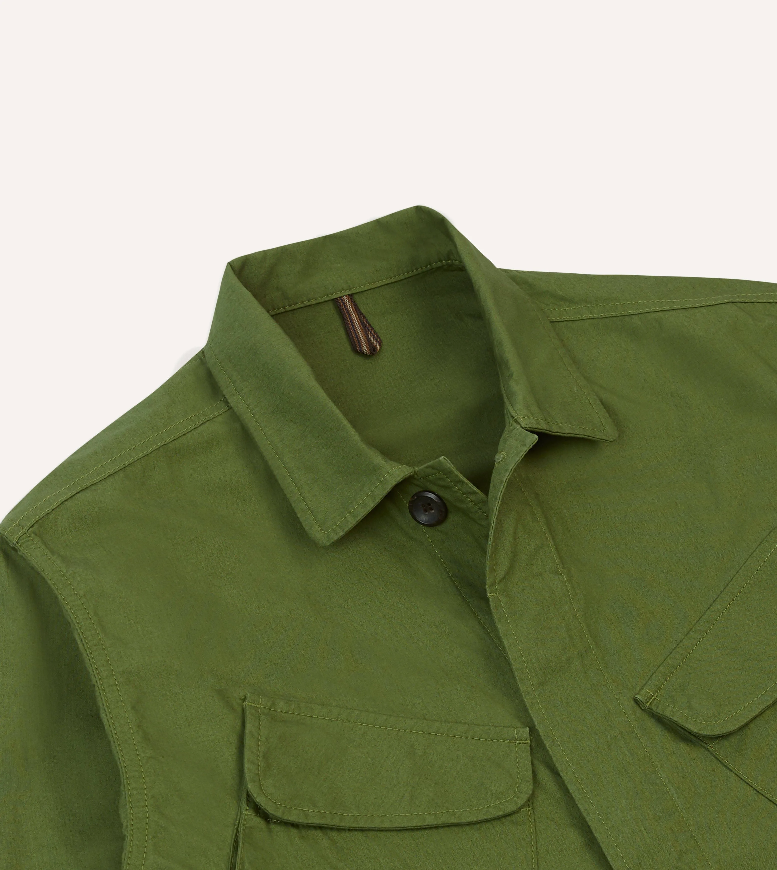 Olive Cotton Jungle Jacket sold by Drake's London product image thumbnail 3