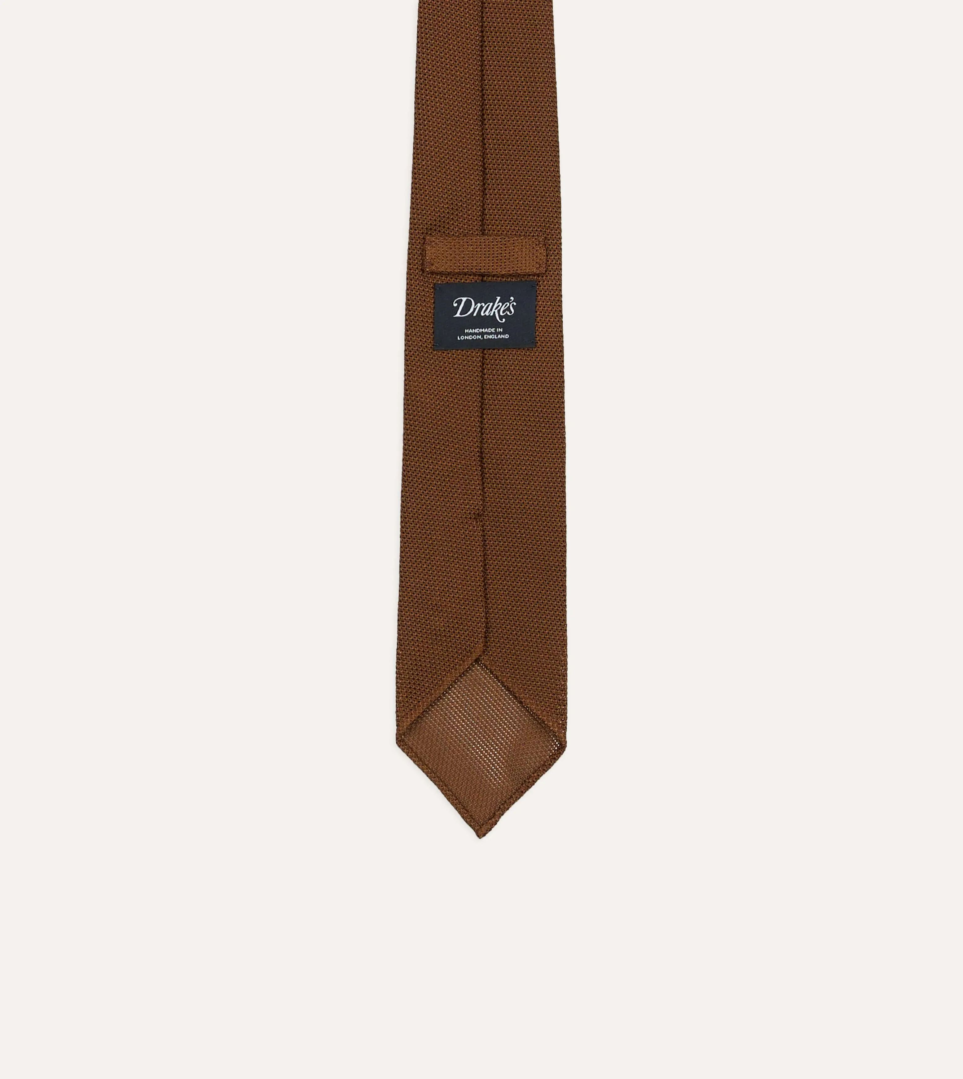 Gold Fine Woven Grenadine Silk Hand Rolled Tie sold by Drake's London product image thumbnail 4