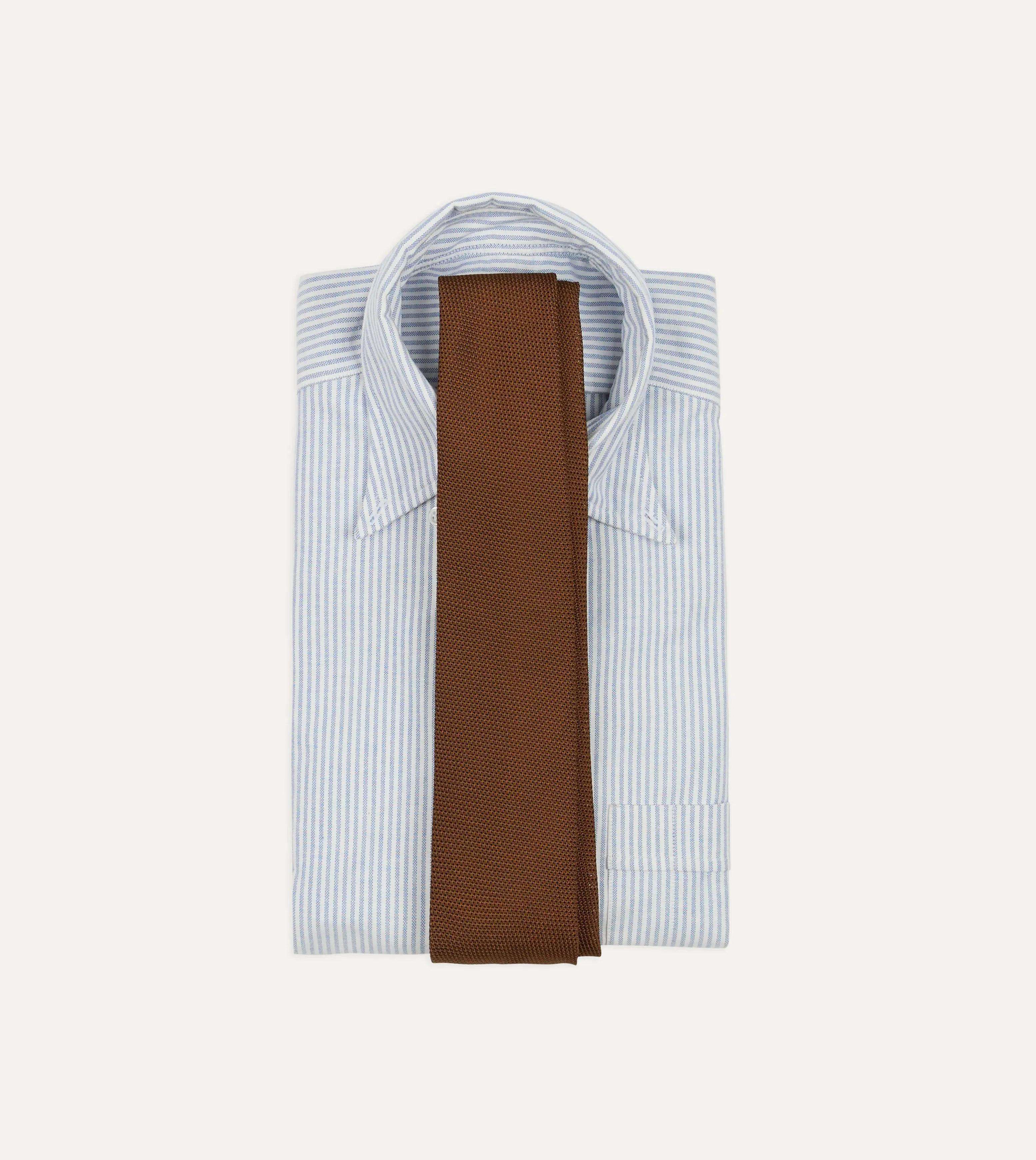 Gold Fine Woven Grenadine Silk Hand Rolled Tie sold by Drake's London product image thumbnail 2