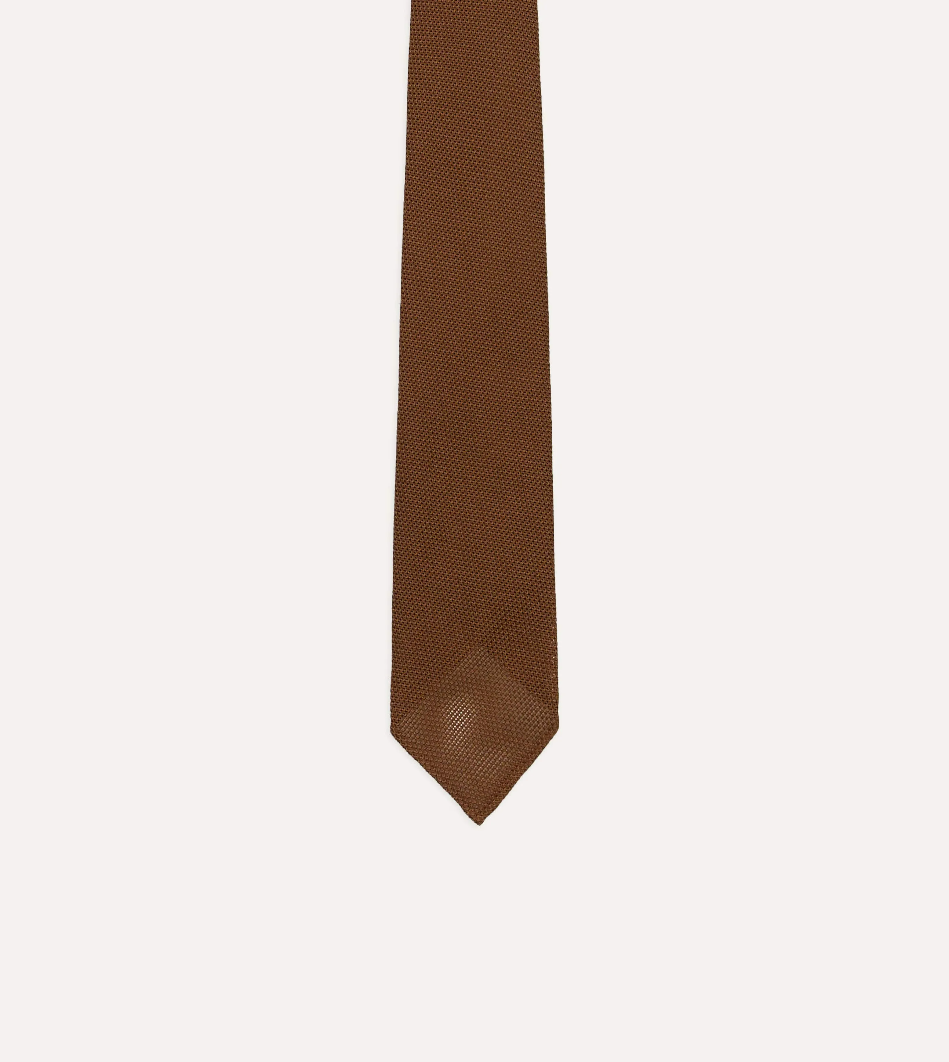 Gold Fine Woven Grenadine Silk Hand Rolled Tie sold by Drake's London product image thumbnail 3