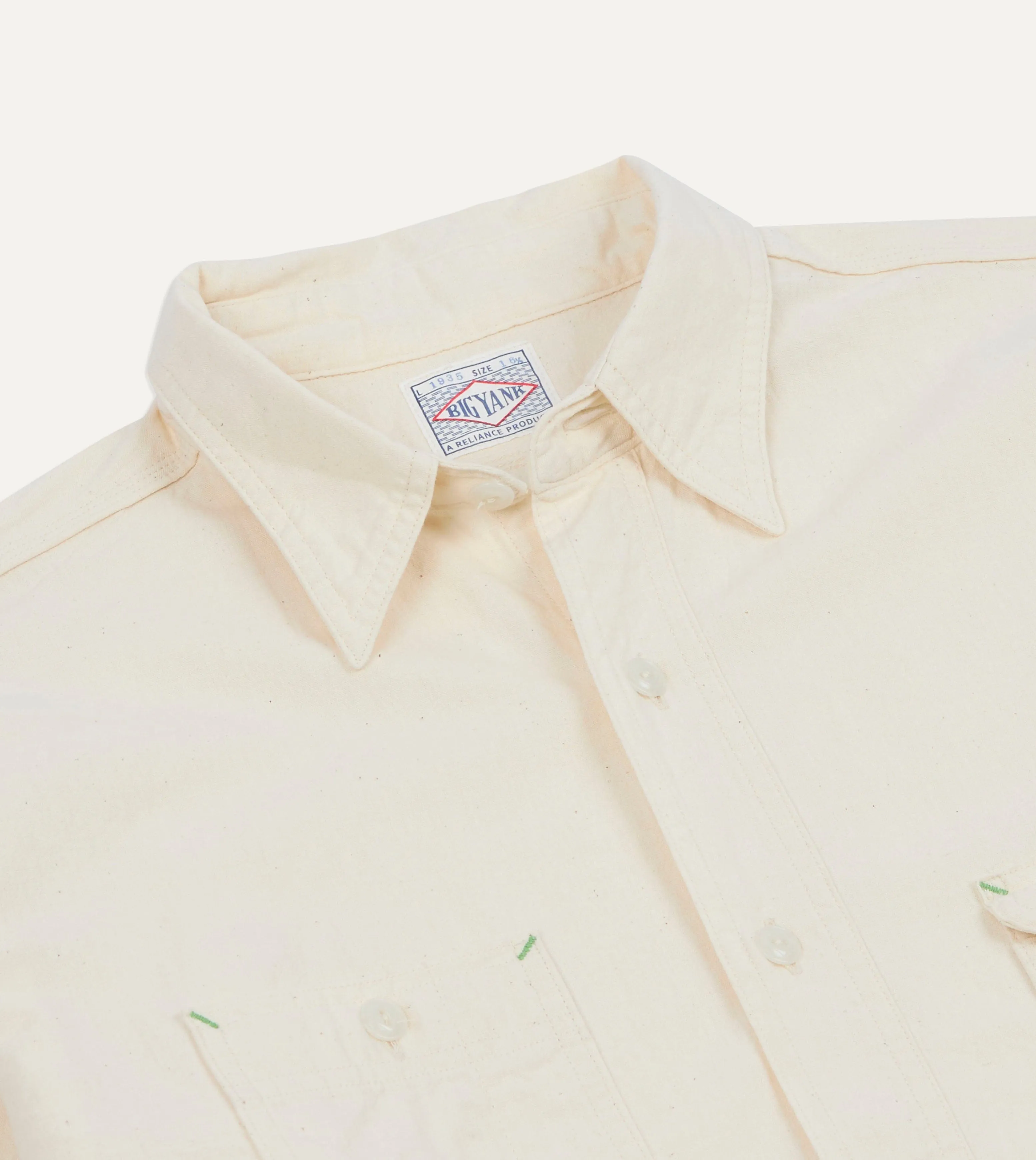 Big Yank '1935' Ecru Chambray Shirt sold by Drake's London product image thumbnail 3